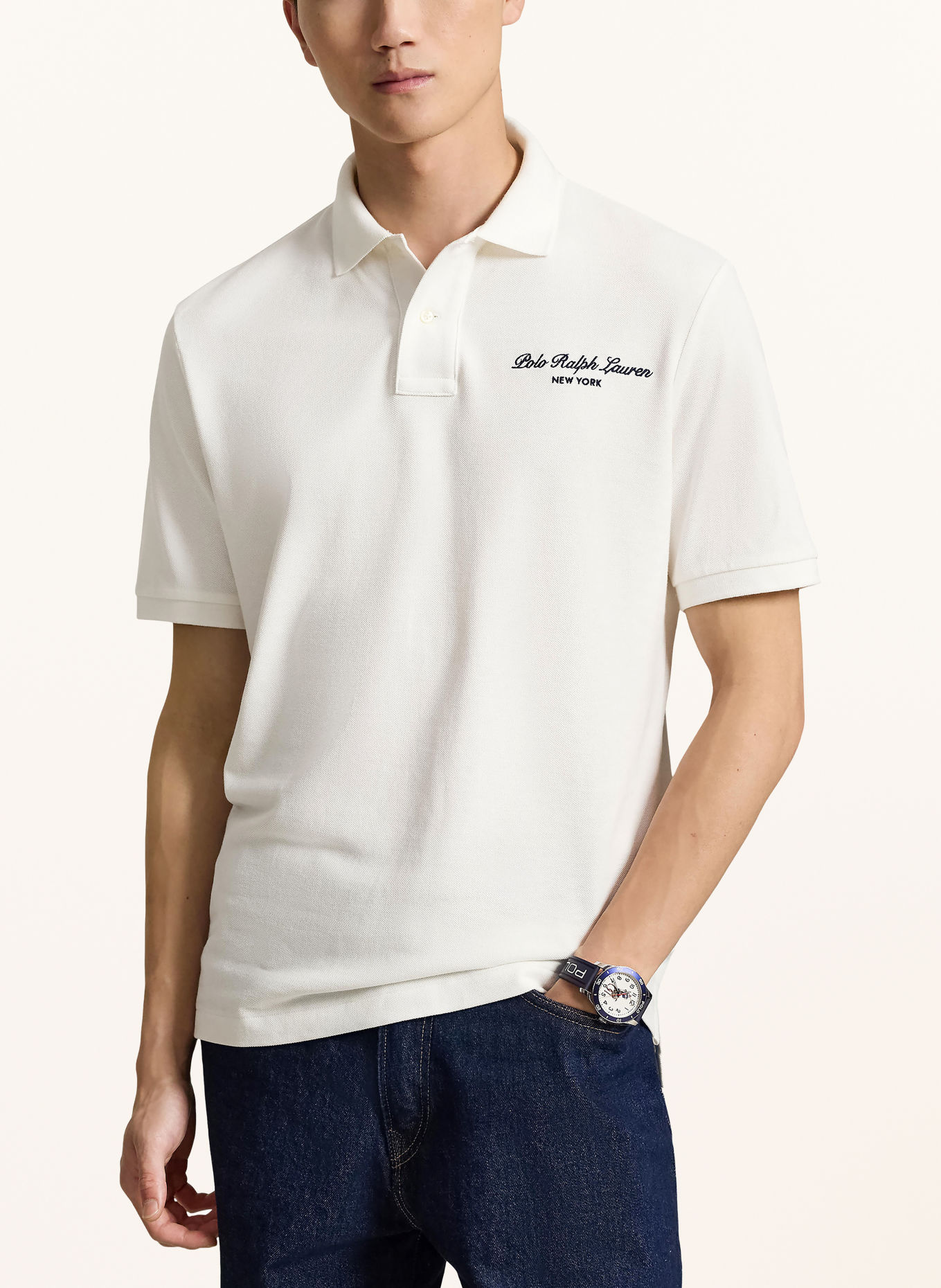 POLO RALPH LAUREN Piqué-poloshirt Classic Fit: WIT