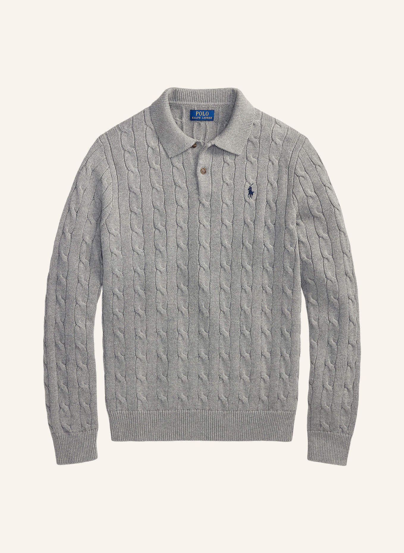 POLO RALPH LAUREN Gebreid poloshirt: GRIJS