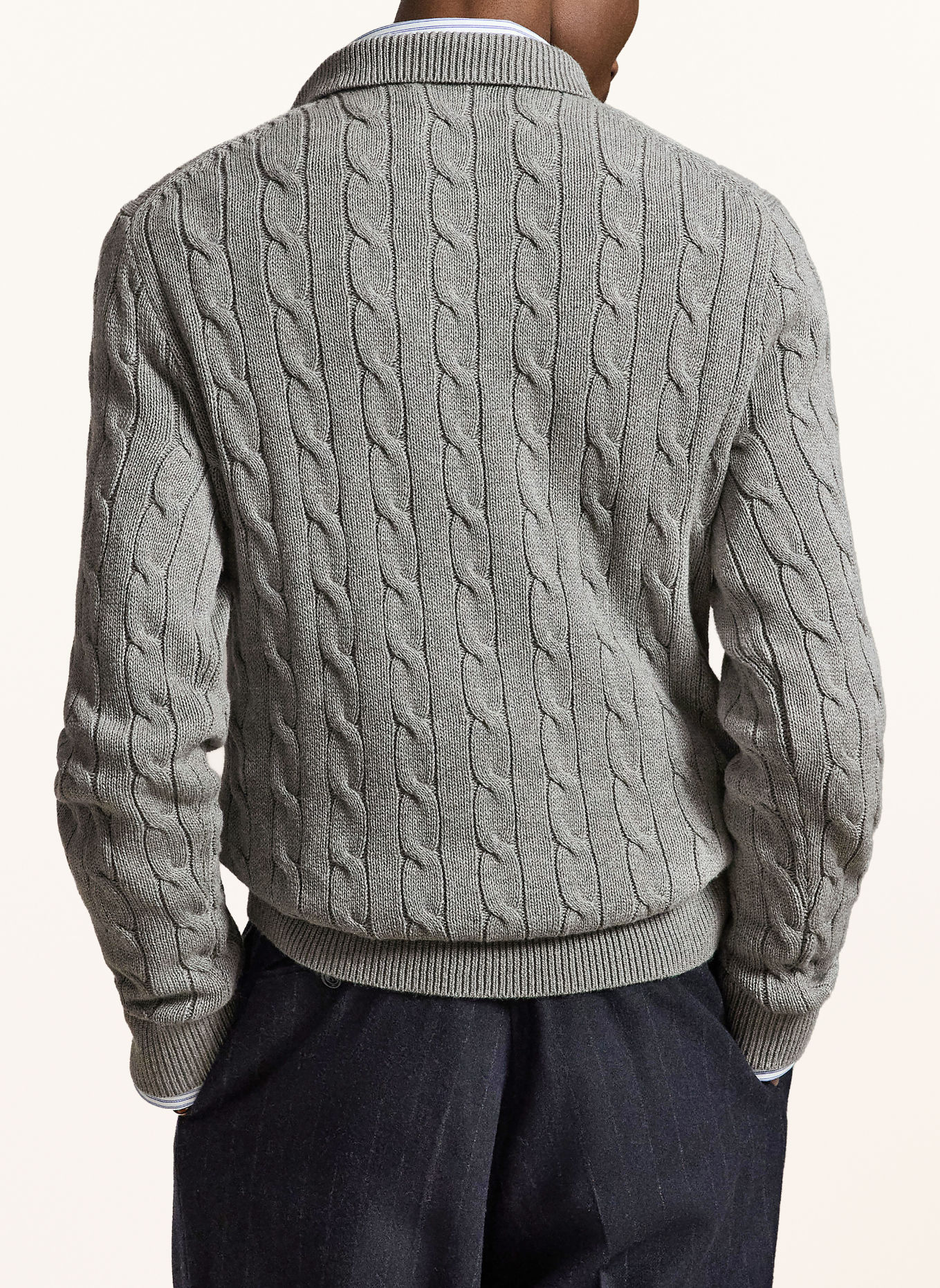 POLO RALPH LAUREN Gebreid poloshirt: GRIJS