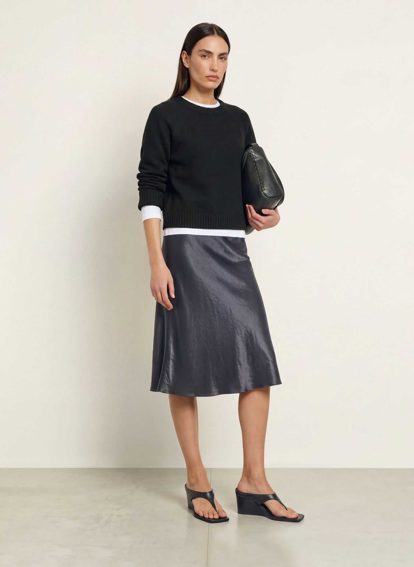 ARKET Satin skirt: DARK GRAY