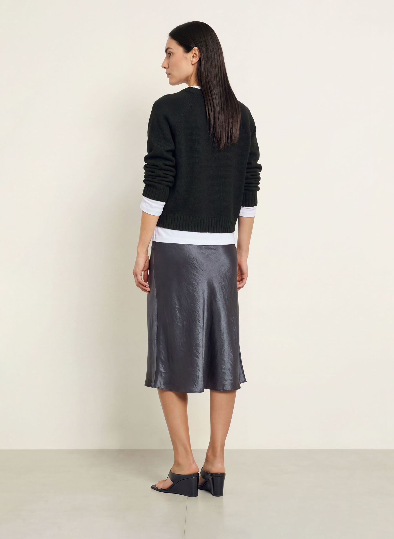 ARKET Satin skirt: DARK GRAY