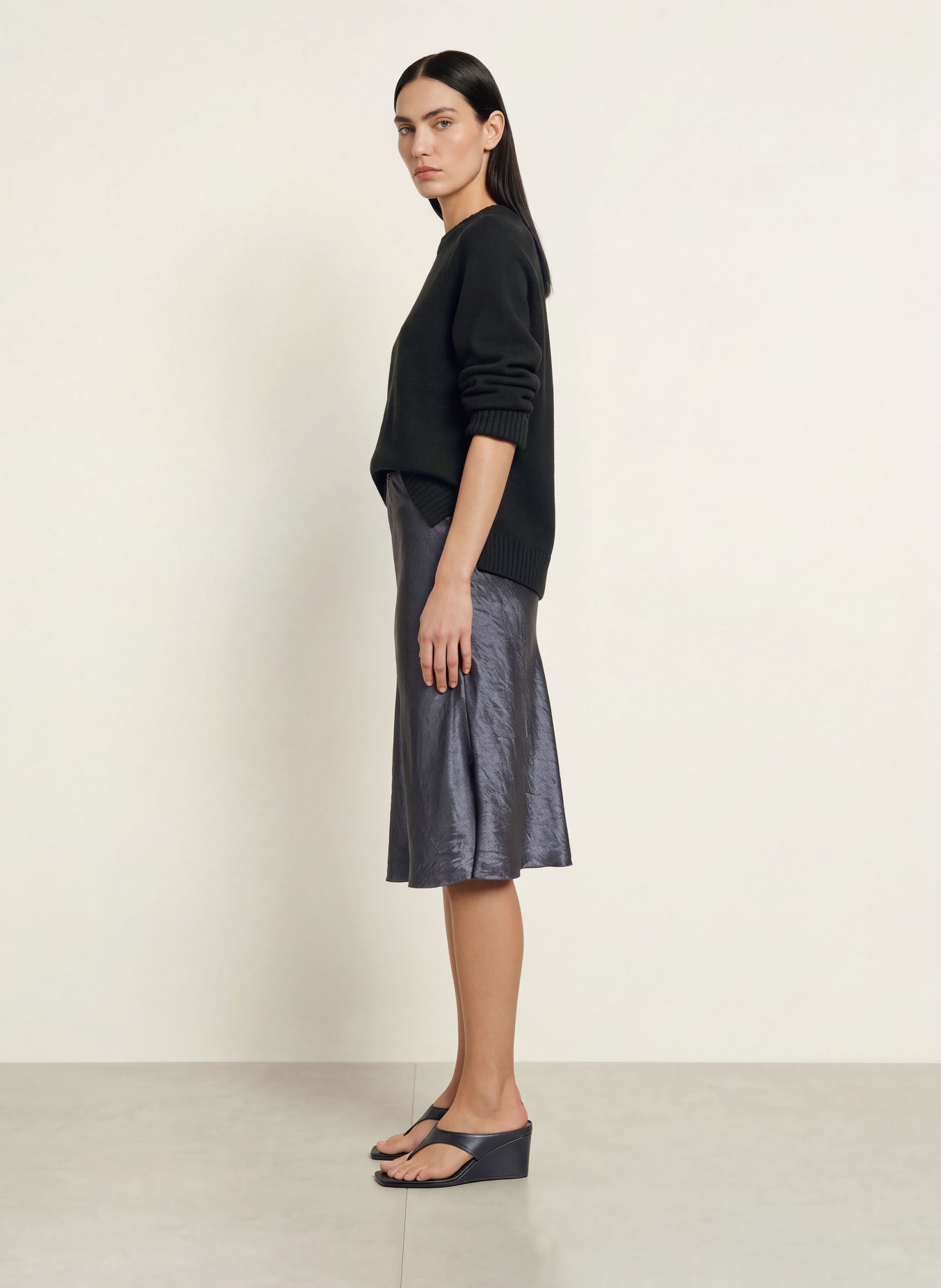 ARKET Satin skirt: DARK GRAY