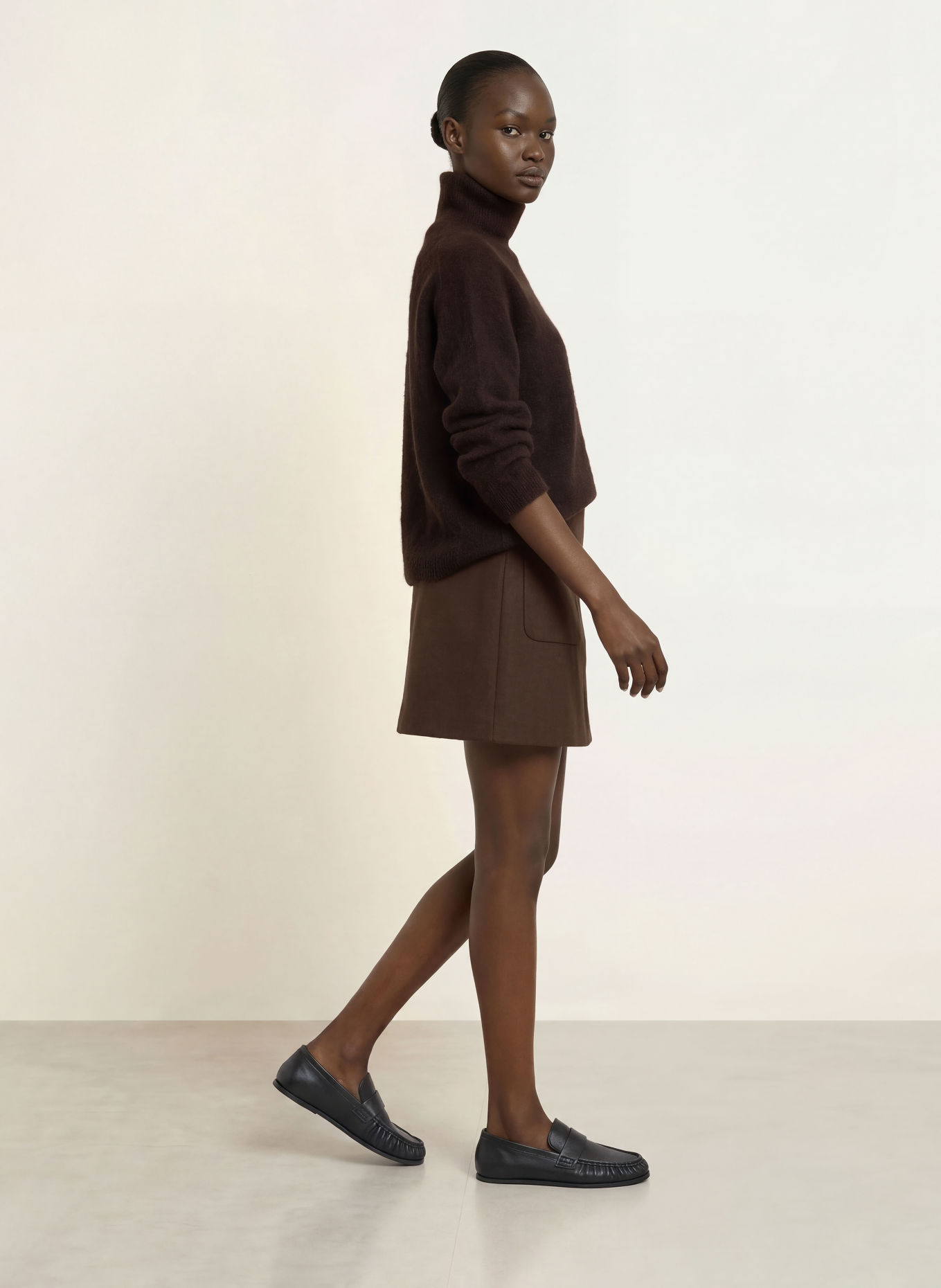 ARKET Skirt: DARK BROWN