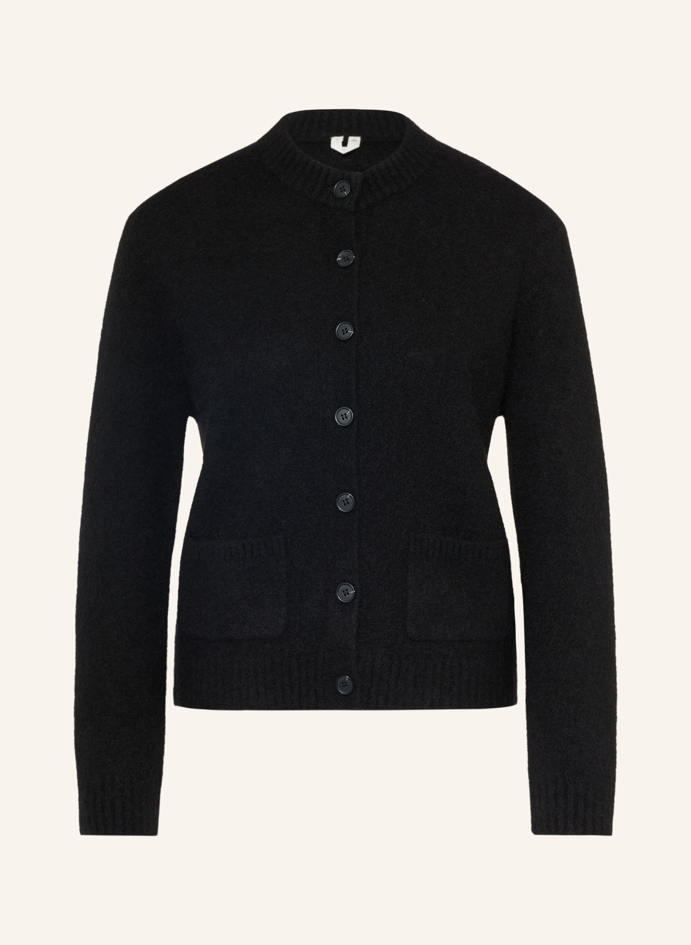 ARKET Strickjacke mit Alpaka: SCHWARZ