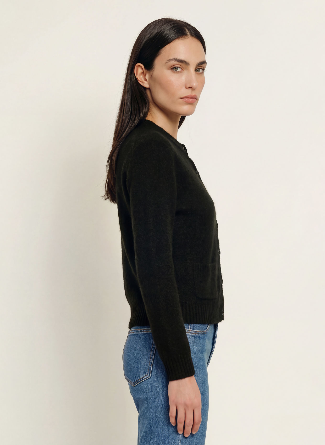 ARKET Strickjacke mit Alpaka: SCHWARZ
