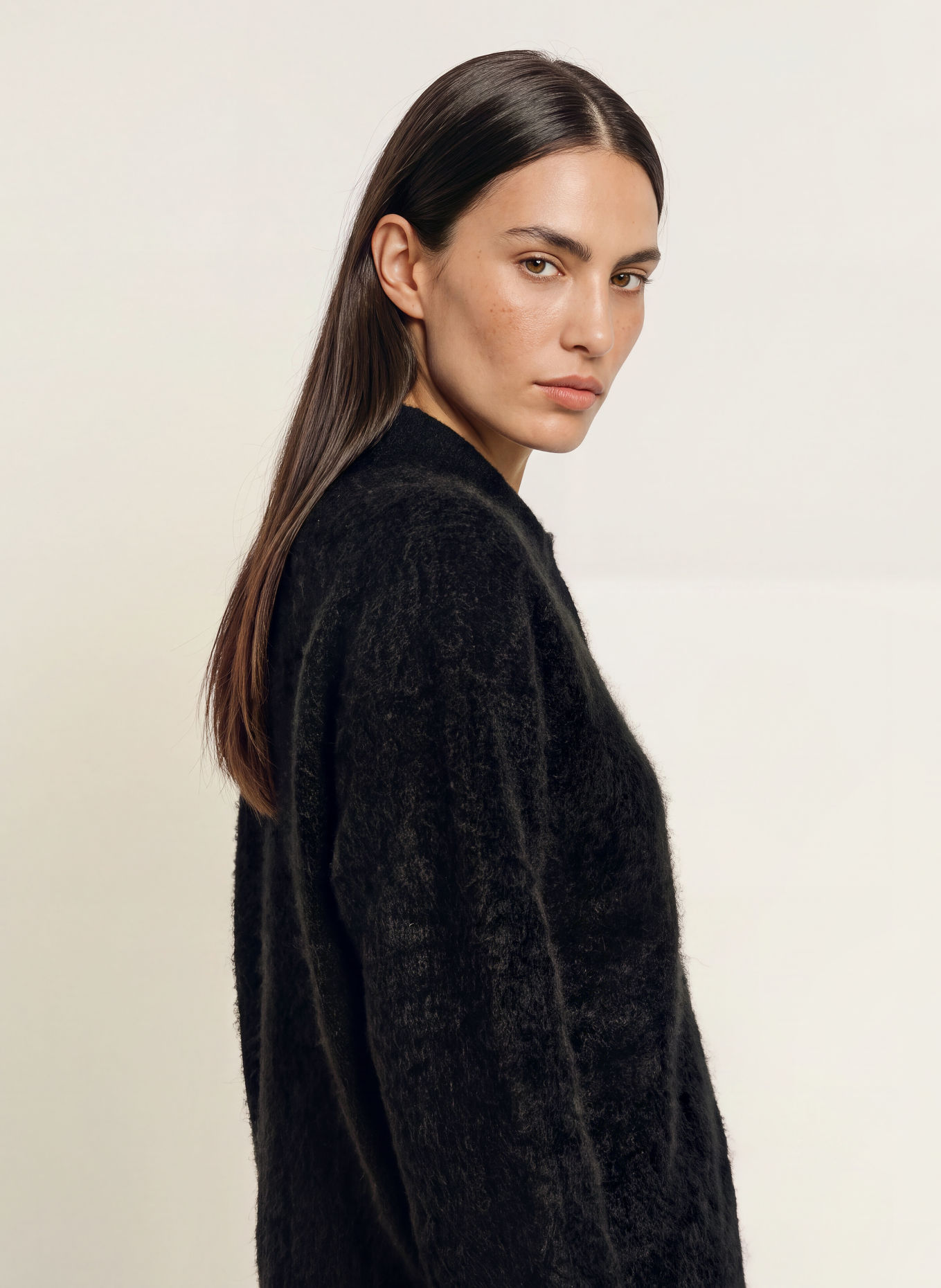 ARKET Cashmere Knit Polo Shirt: BLACK