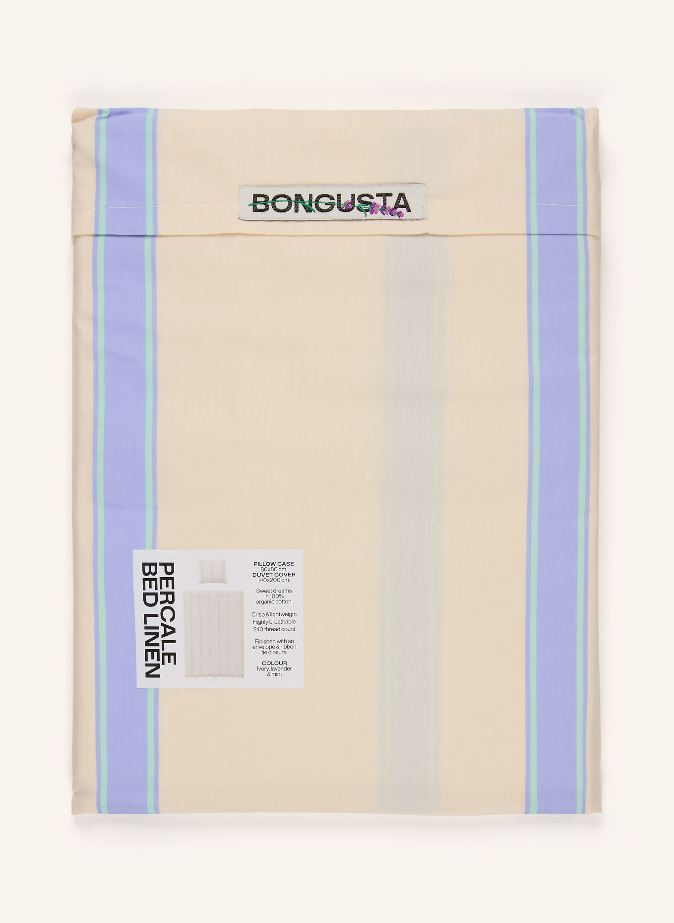 BONGUSTA Linge de lit: CRÈME / LILAS / MENTHE