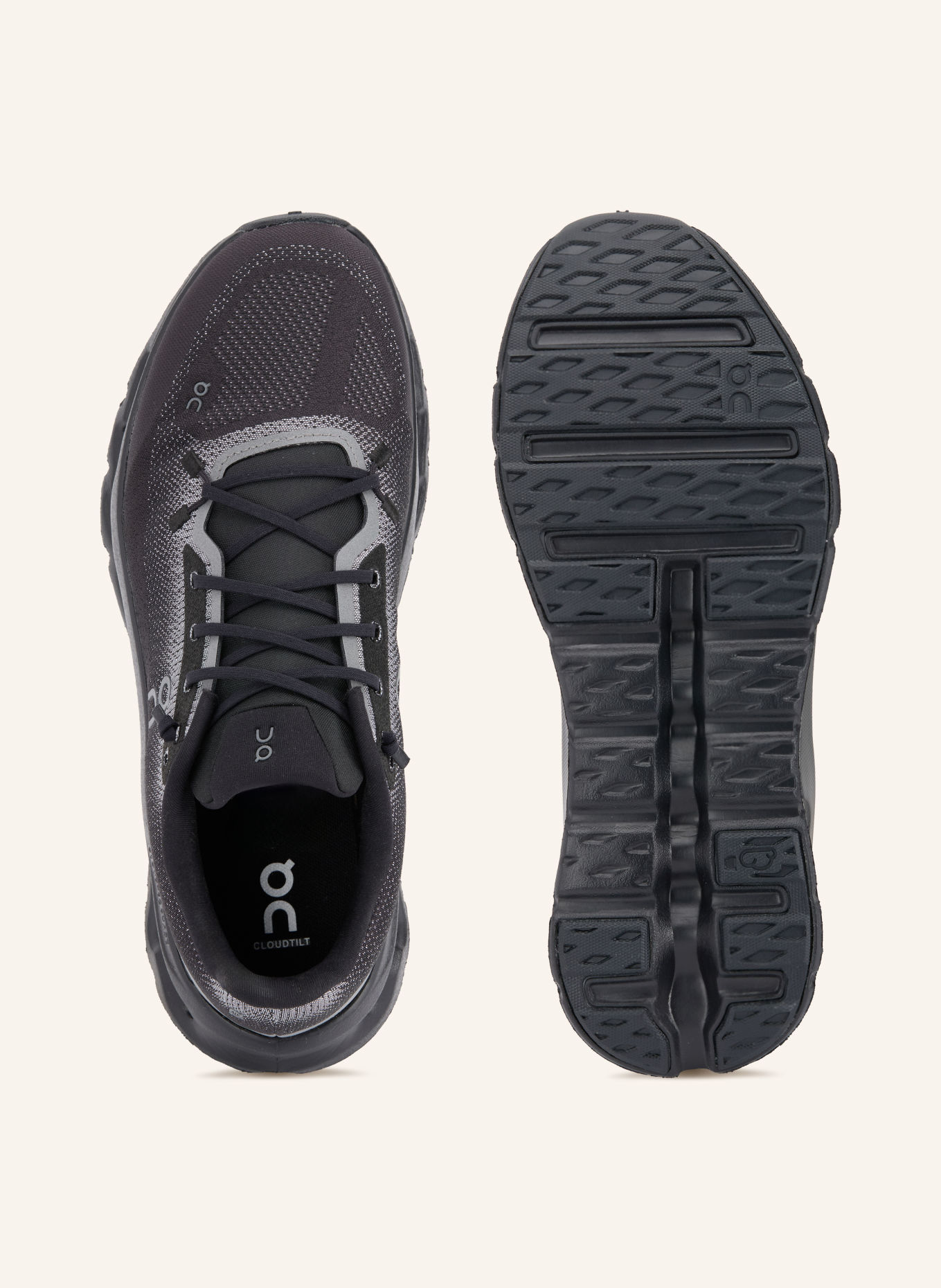 On CLOUDTILT Sneakers: BLACK / LIGHT GRAY