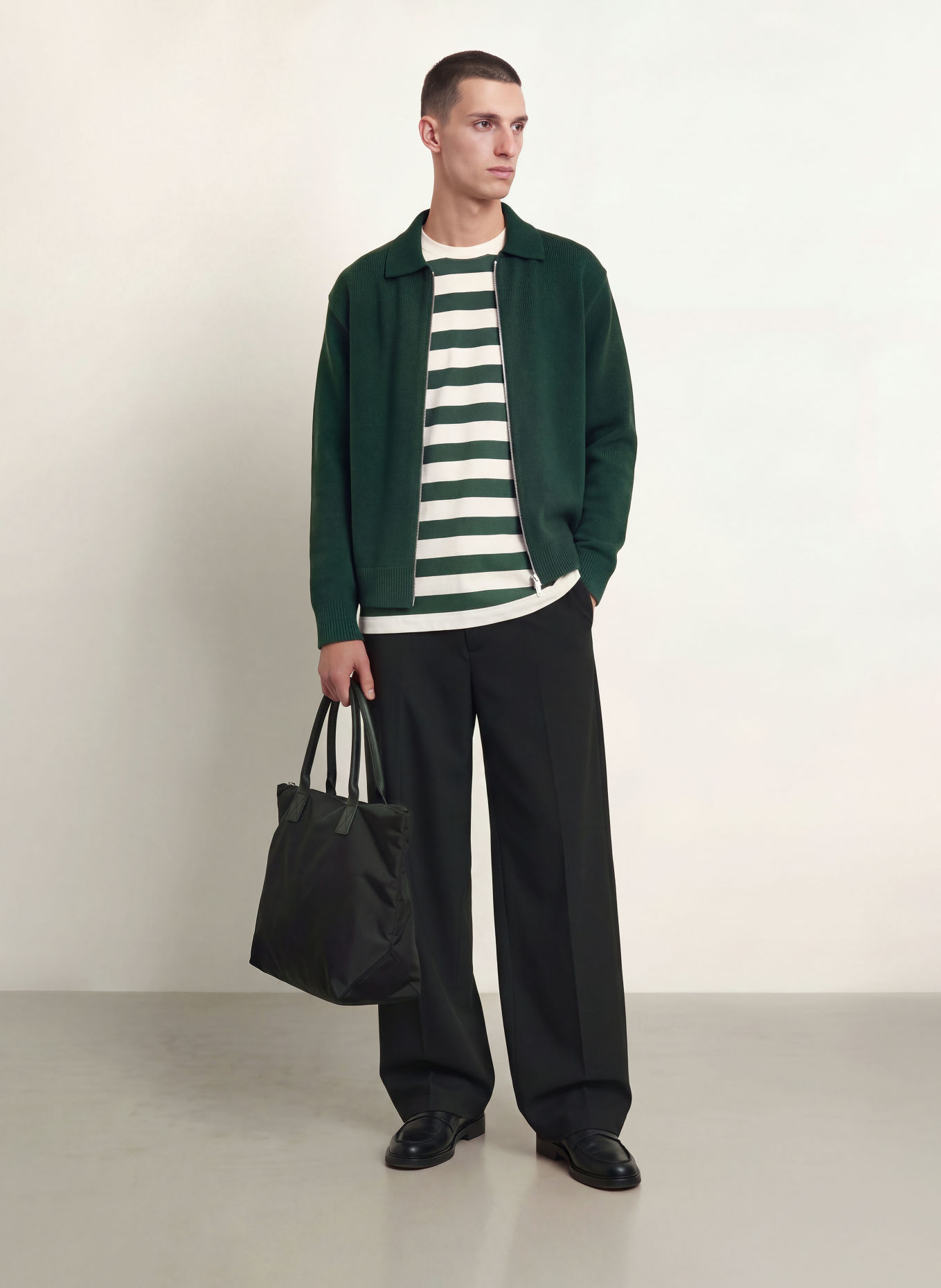 ARKET Regular-Fit Trousers: BLACK