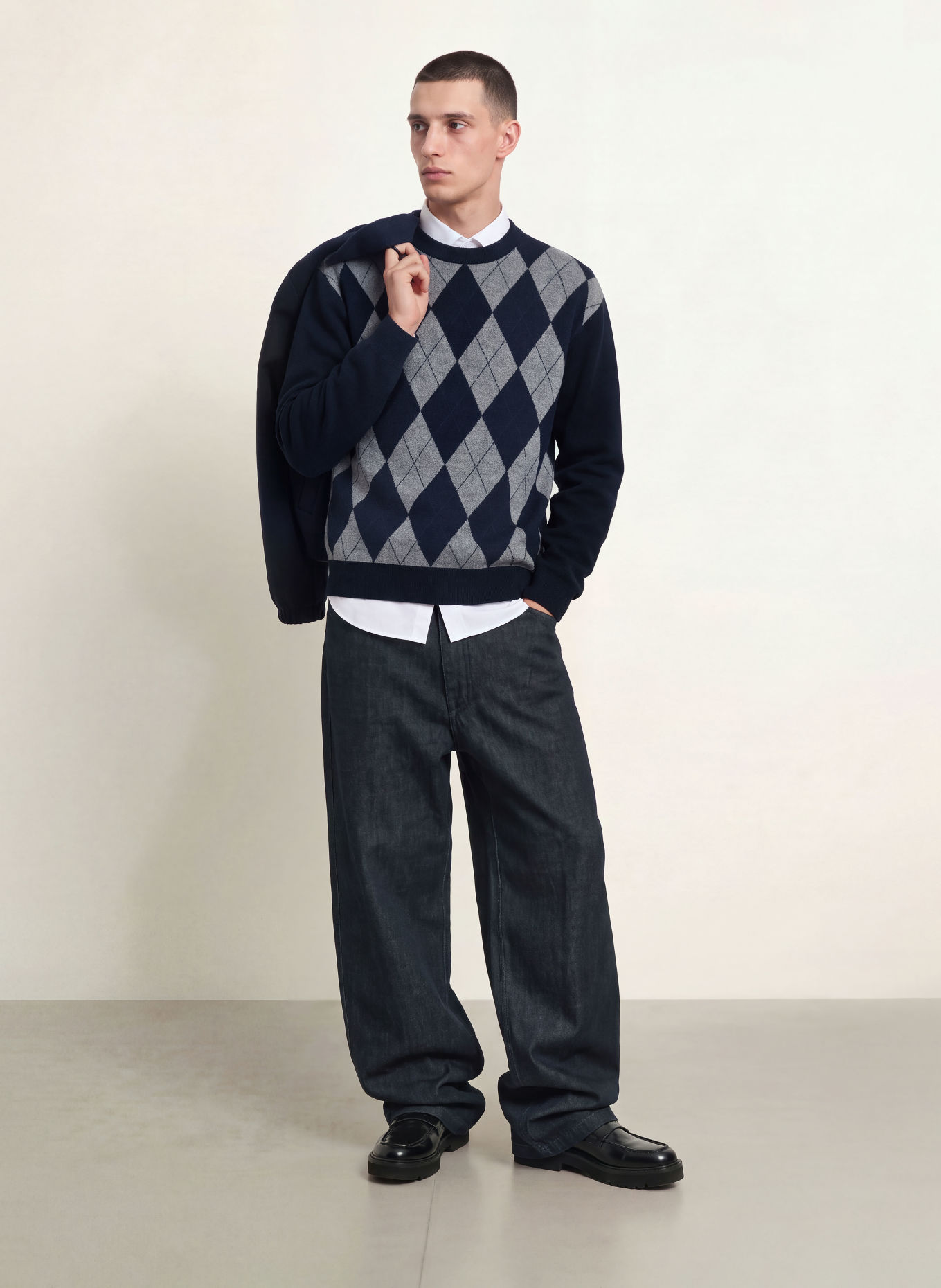ARKET Sweater: DARK BLUE / GRAY