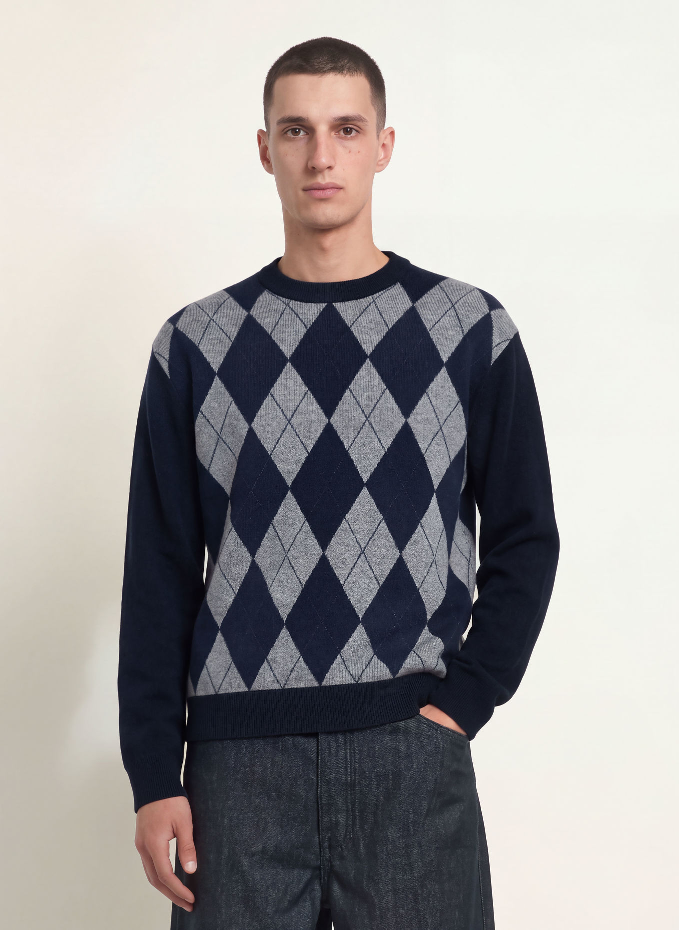 ARKET Sweater: DARK BLUE / GRAY