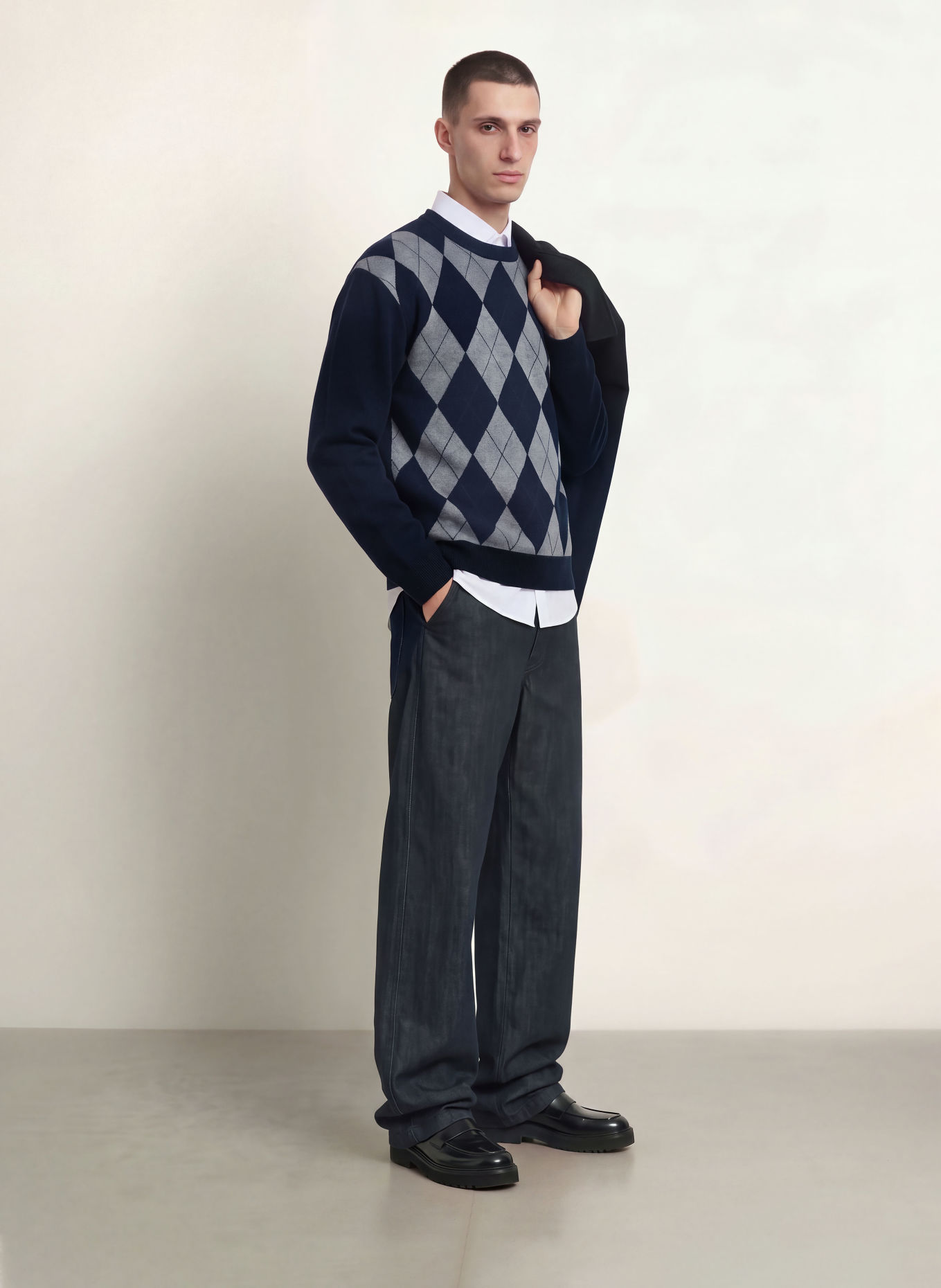 ARKET Sweater: DARK BLUE / GRAY