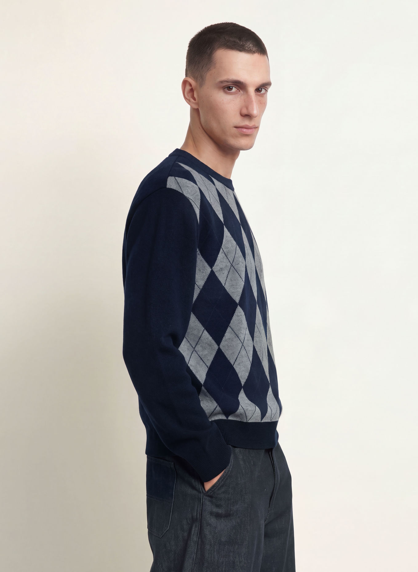 ARKET Sweater: DARK BLUE / GRAY