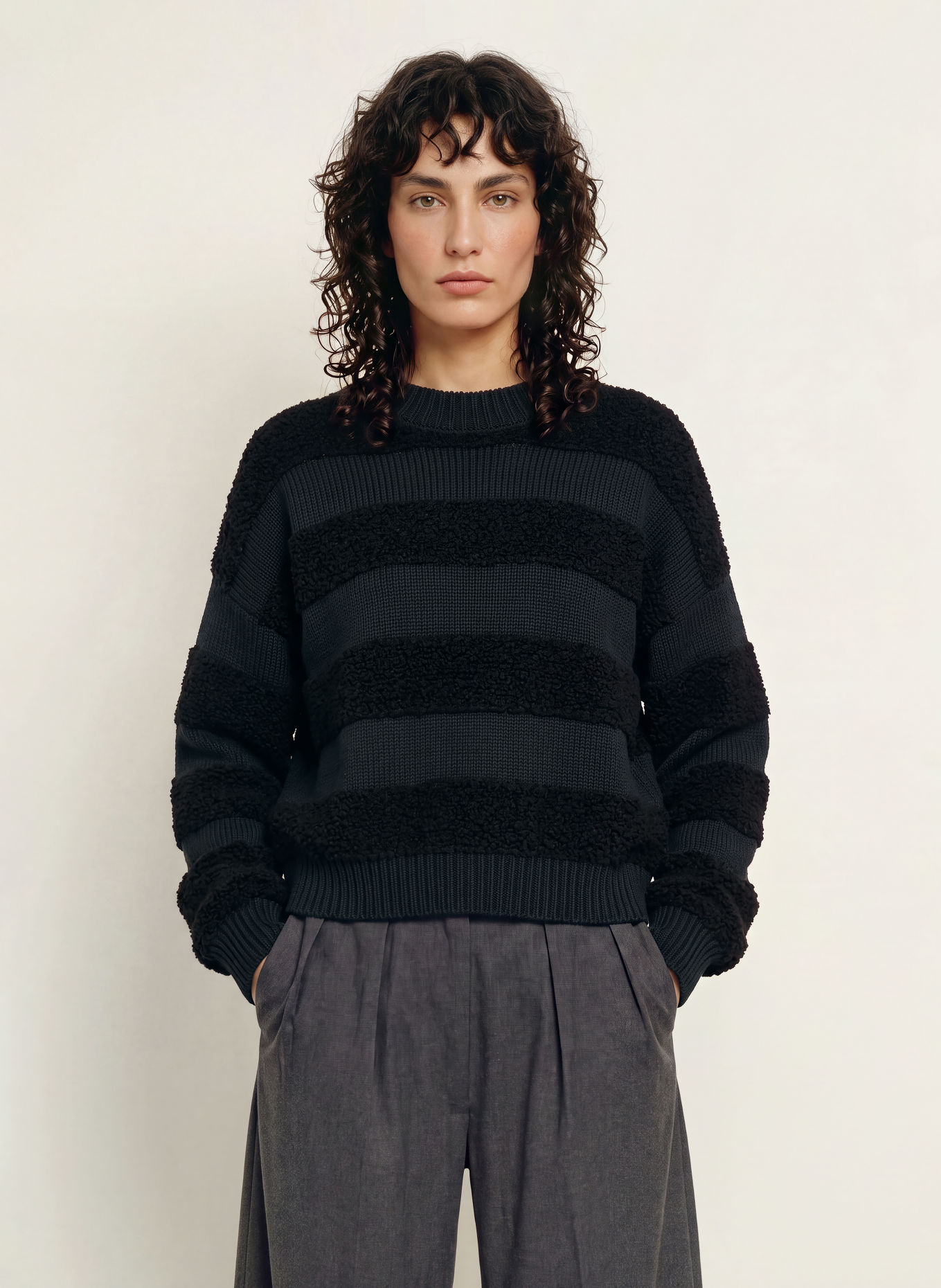 black palms BOUCLI Sweater: BLACK
