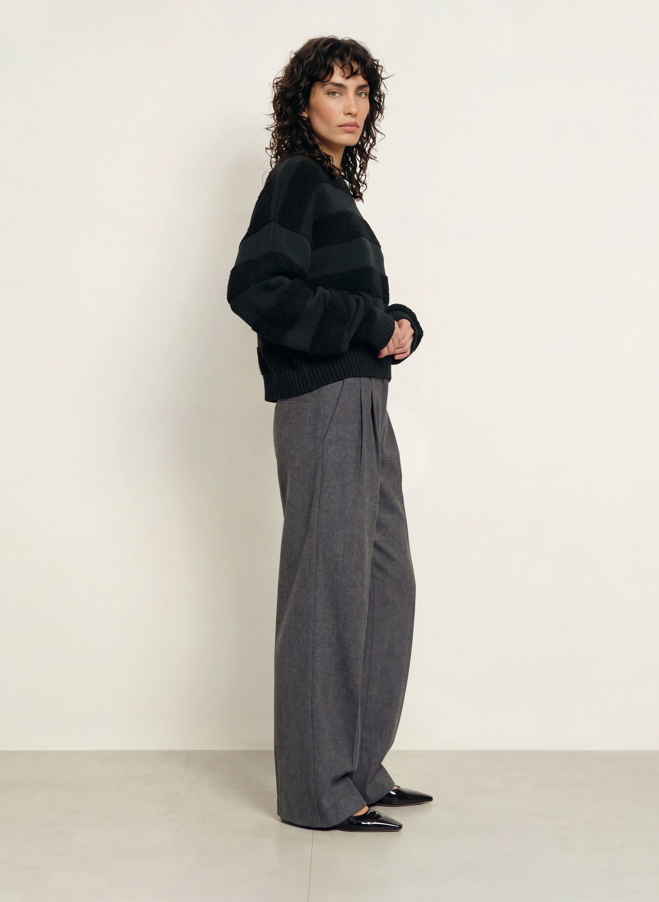 black palms BOUCLI Sweater: BLACK