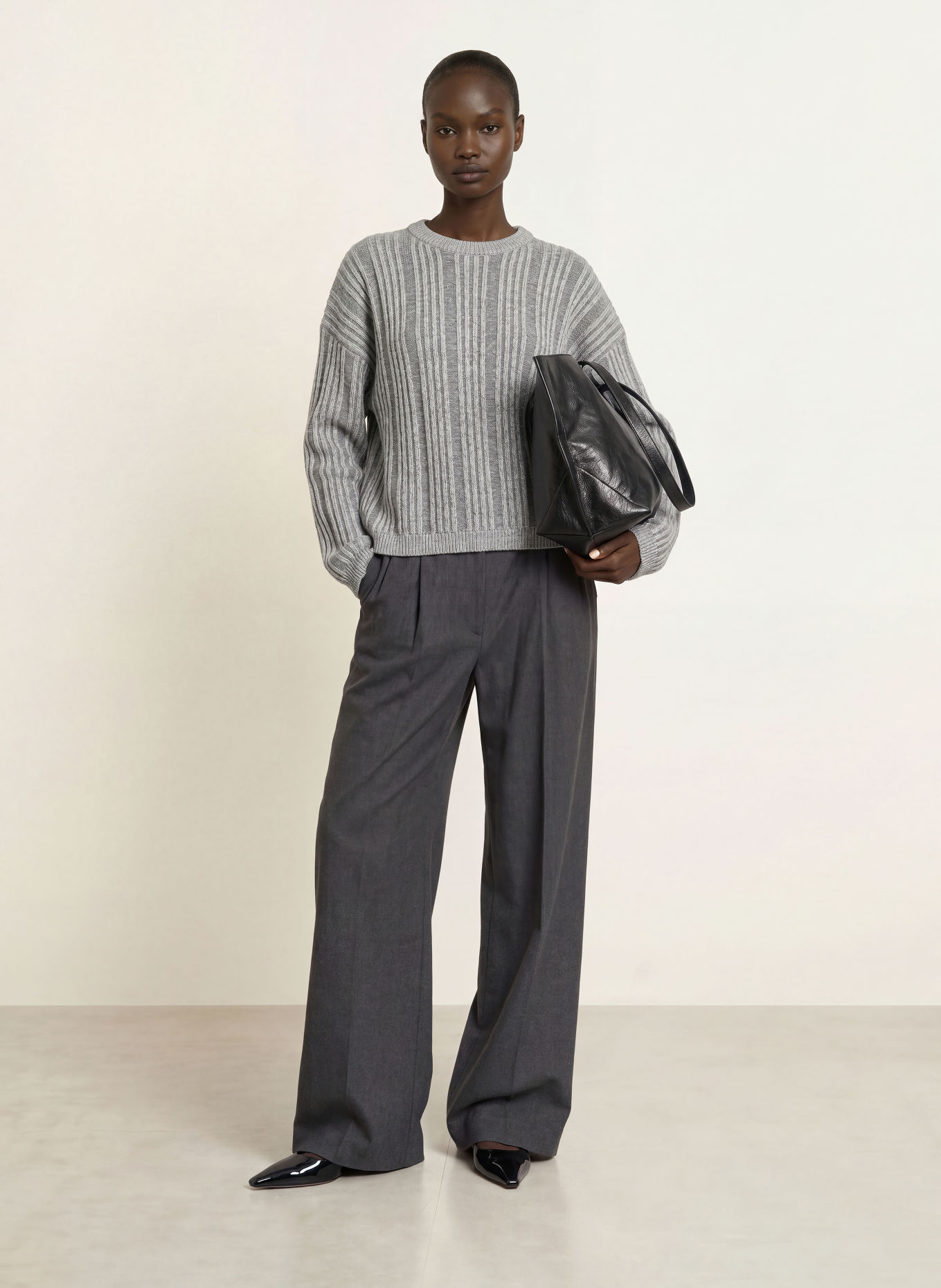 black palms NOVIE Sweater: GRAY / WHITE