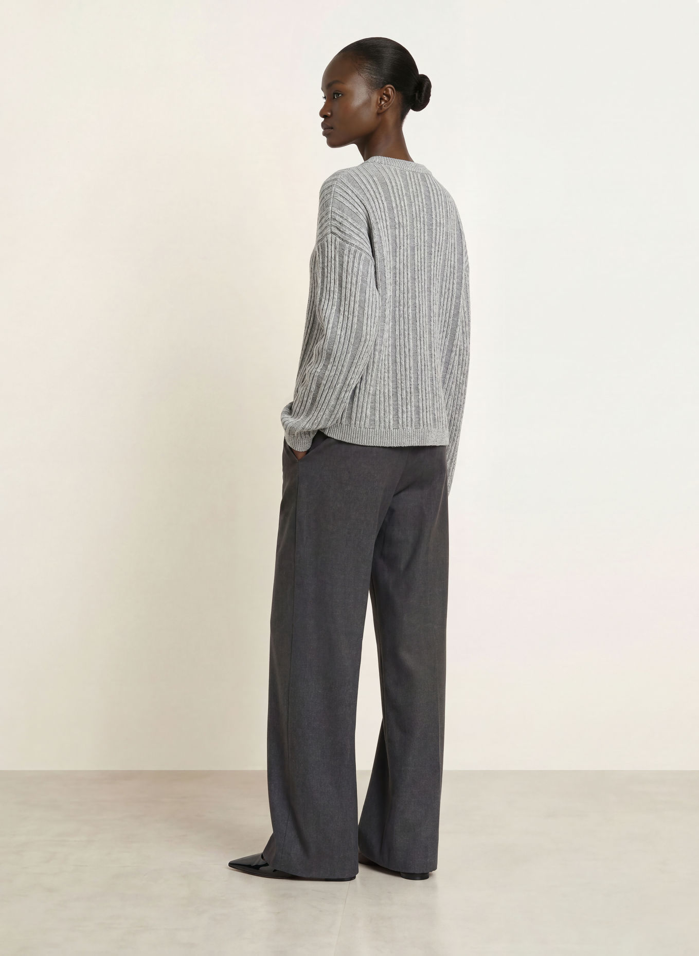 black palms NOVIE Sweater: GRAY / WHITE