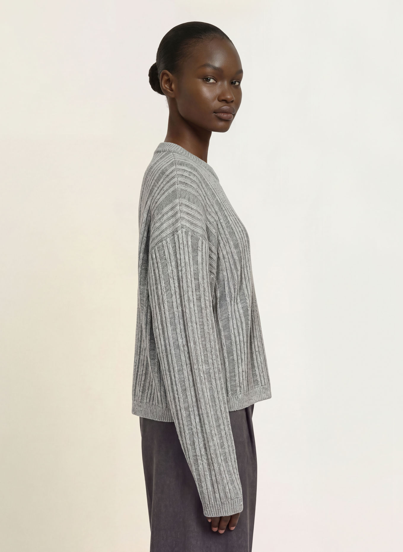 black palms NOVIE Sweater: GRAY / WHITE