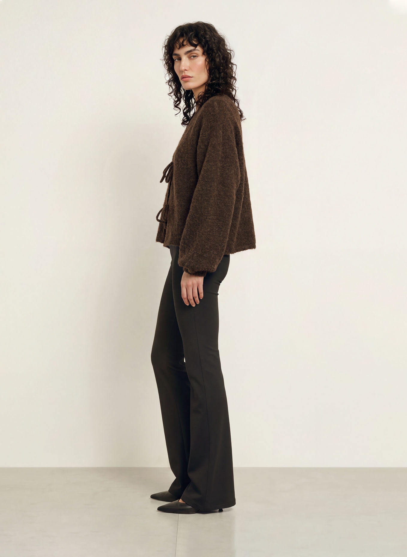 black palms FYNA Bootcut trousers: BLACK