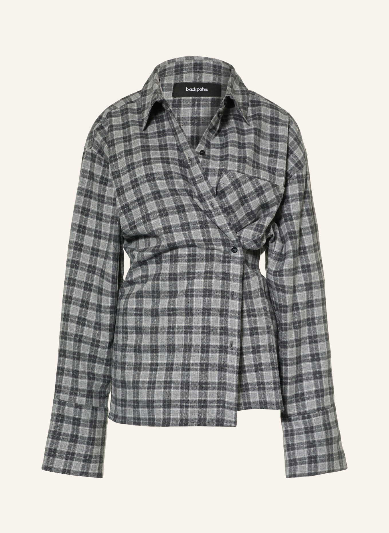 black palms CLEAH Flannel Shirt blouse: DARK GRAY / LIGHT GRAY / GRAY