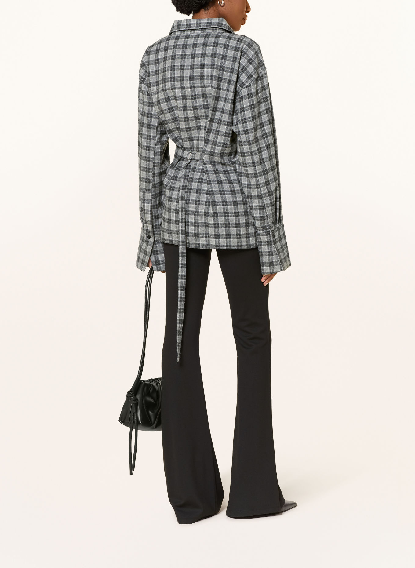 black palms CLEAH Flannel Shirt blouse: DARK GRAY / LIGHT GRAY / GRAY