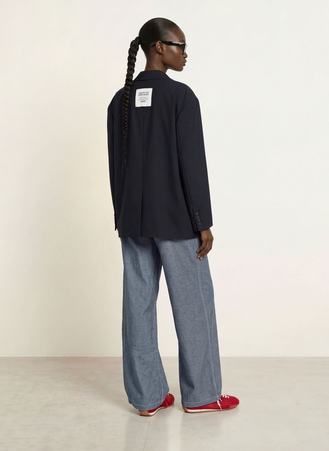 American Vintage Barrel jeans LOFWAY: DONKERBLAUW