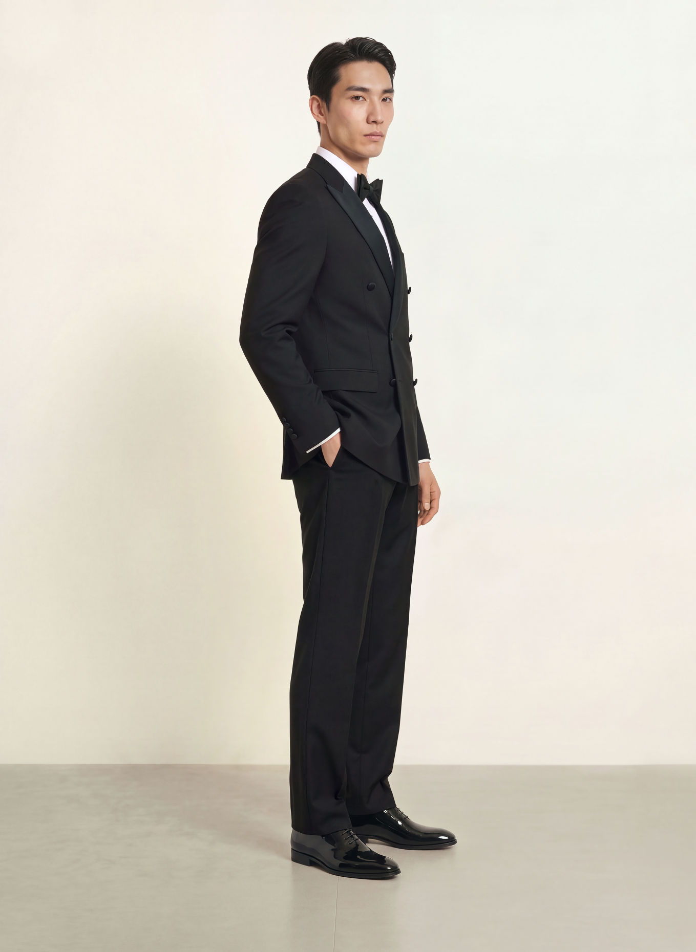 WILVORST Tuxedo Trousers, Regular Fit: 010 SCHWARZ