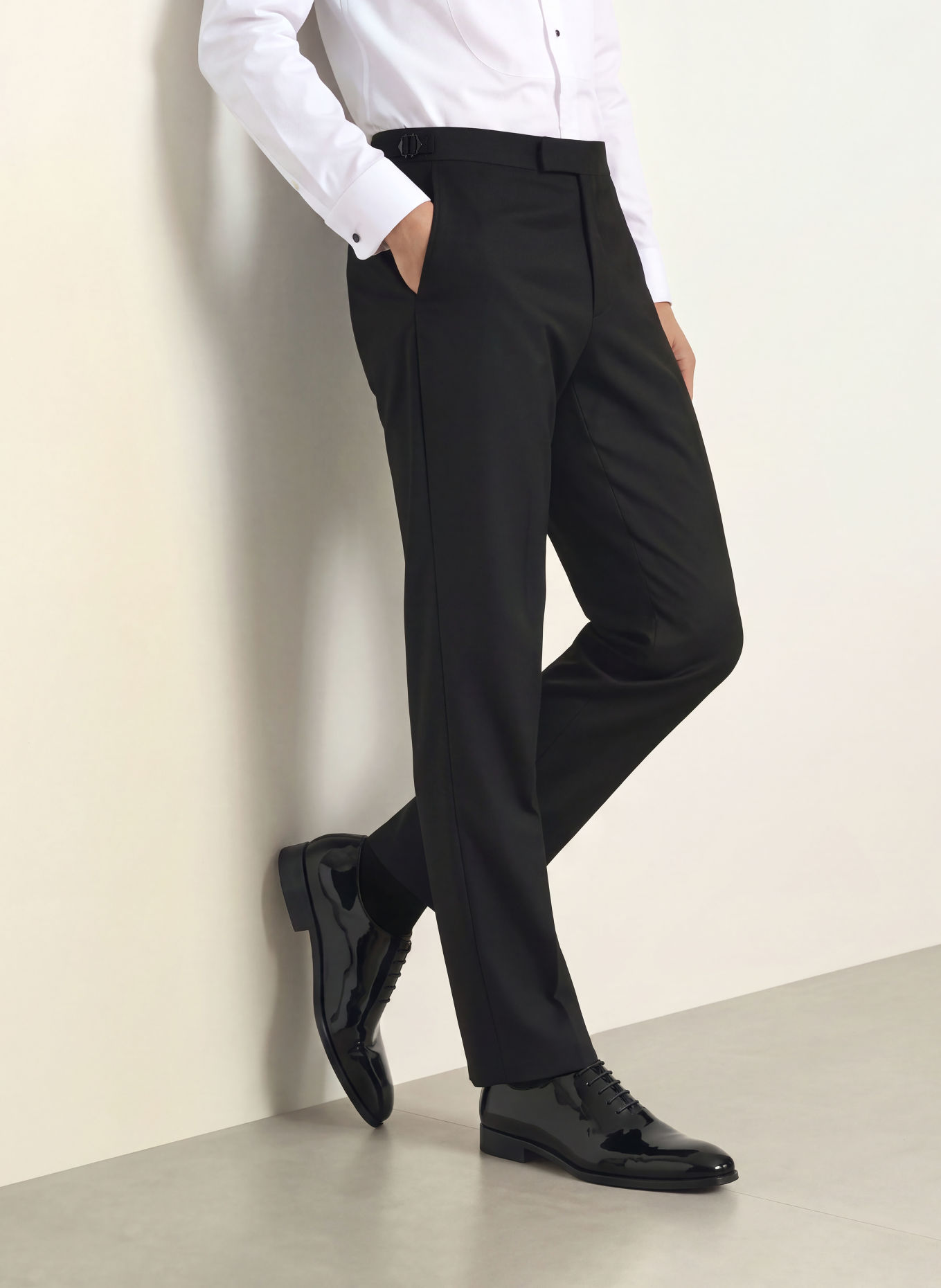 WILVORST Tuxedo Trousers, Regular Fit: 010 SCHWARZ
