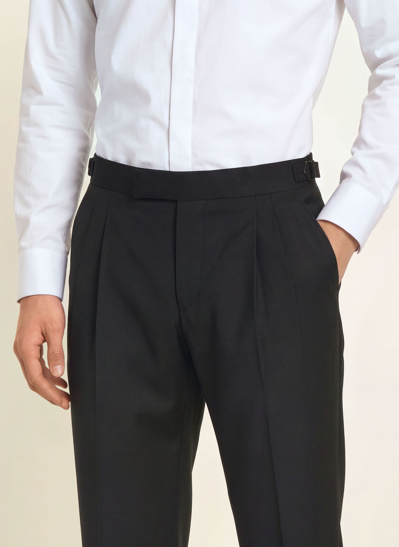 WILVORST Tuxedo Trousers, Regular Fit: 010 SCHWARZ