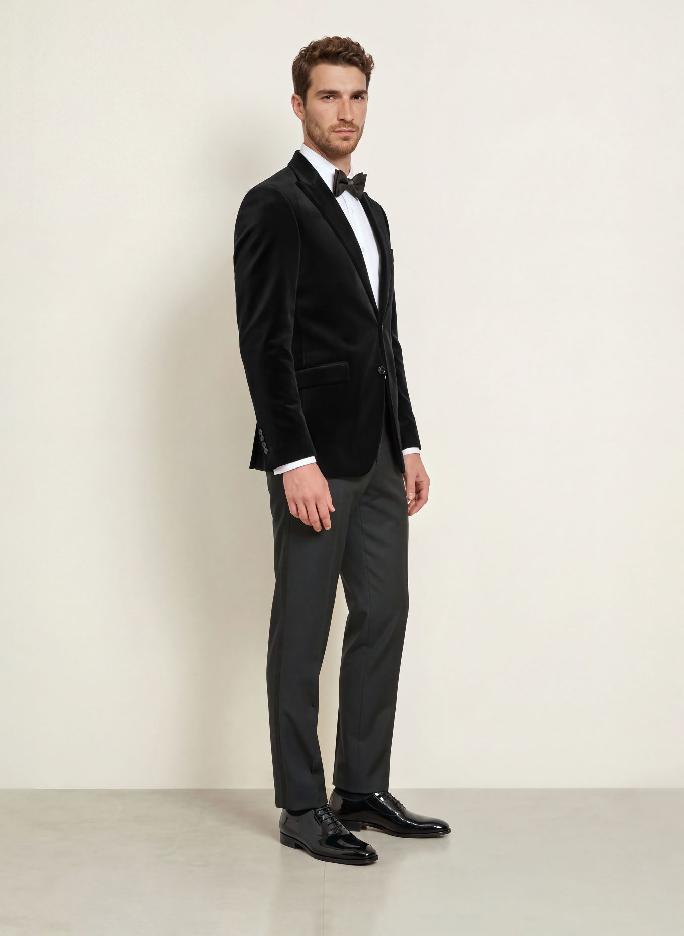 WILVORST Fluwelen colbert, regular fit: 010 SCHWARZ