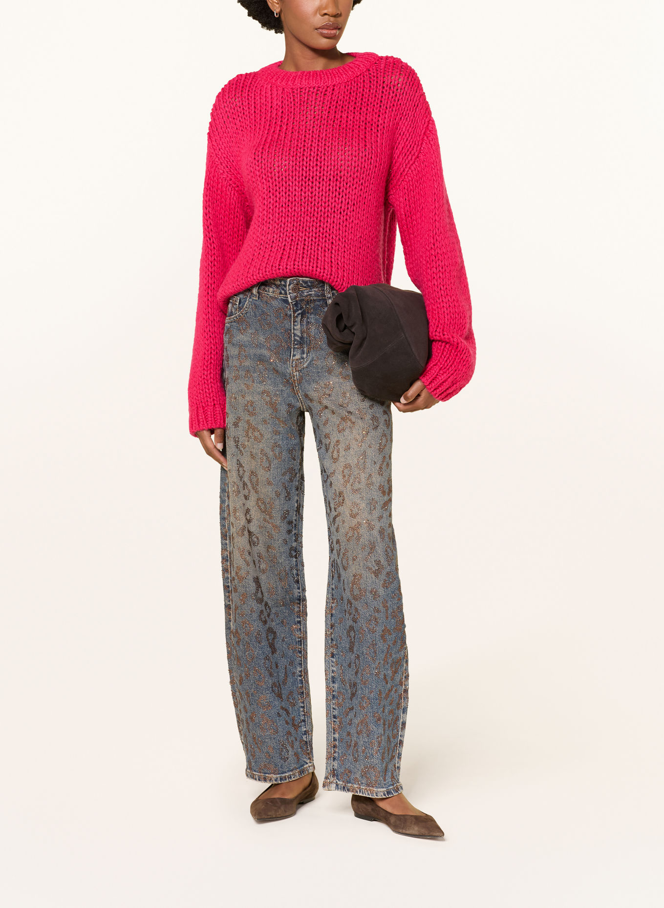 miss goodlife Barrel Jeans mit Shcmucksteinen: 29 GREY