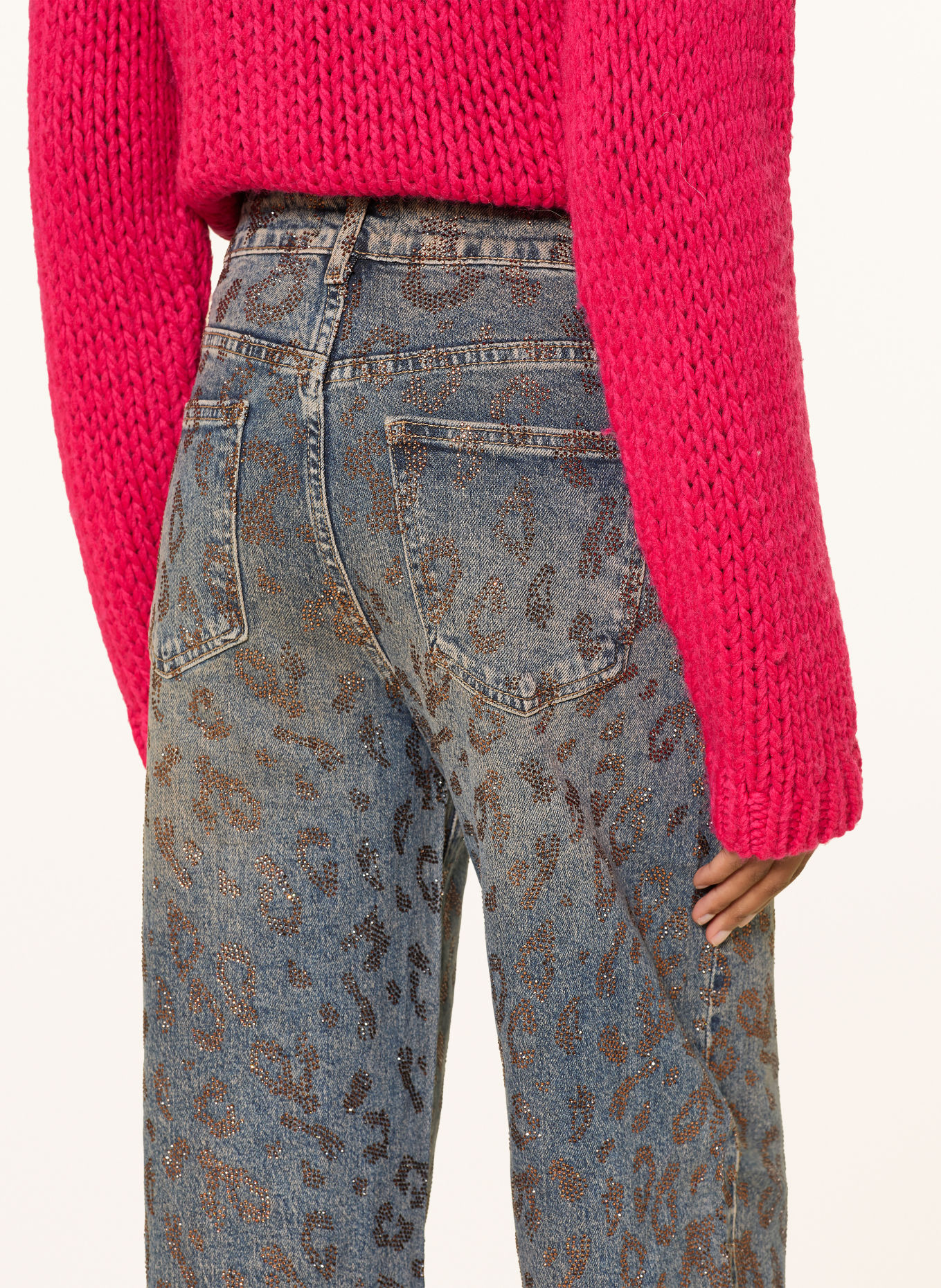 miss goodlife Barrel Jeans mit Shcmucksteinen: 29 GREY
