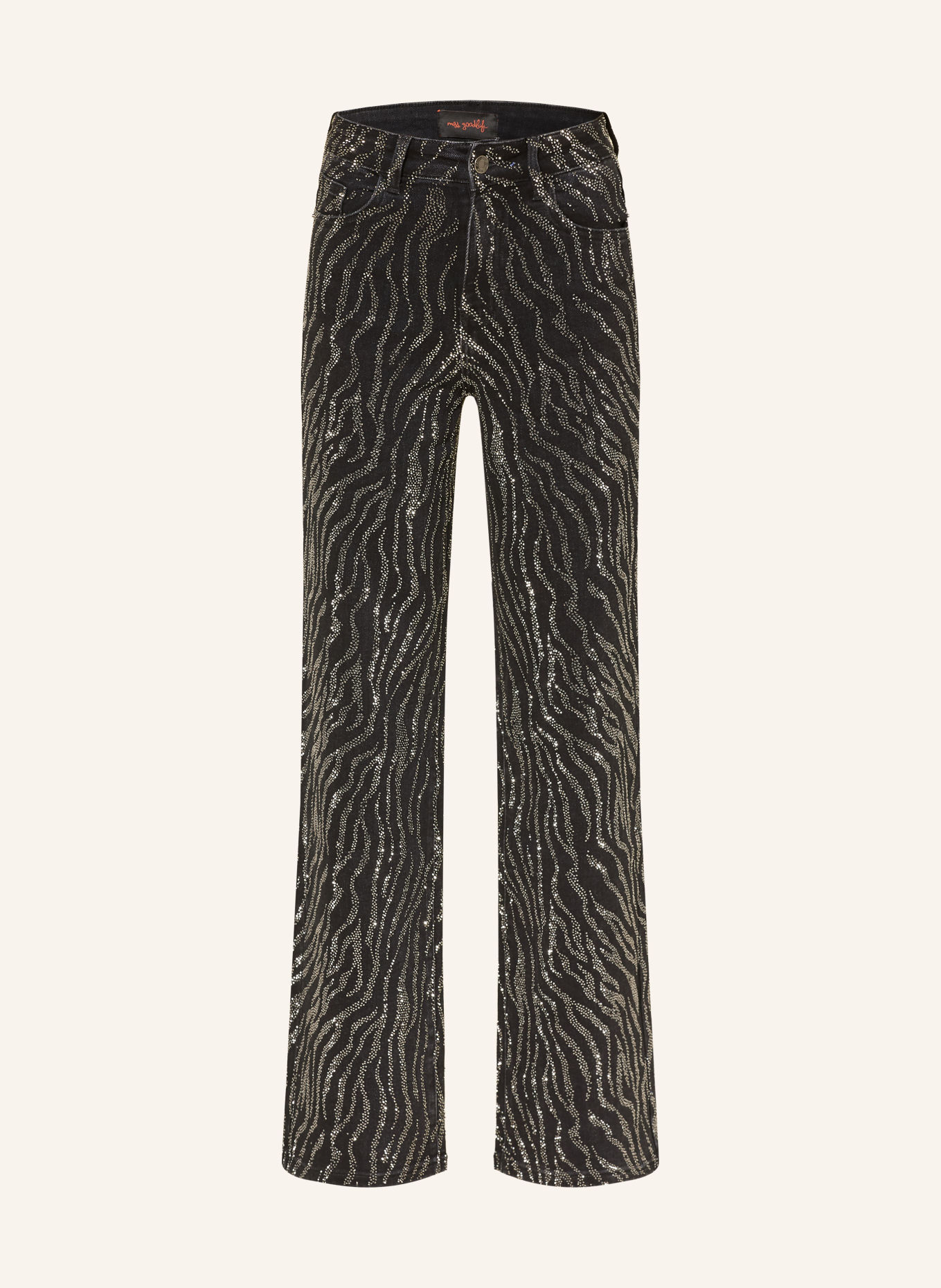 miss goodlife Wide Leg Jeans mit Schmucksteinen: 2 BLACK
