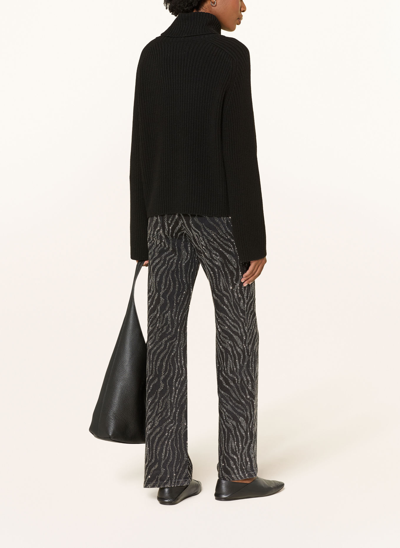 miss goodlife Wide Leg Jeans mit Schmucksteinen: 2 BLACK