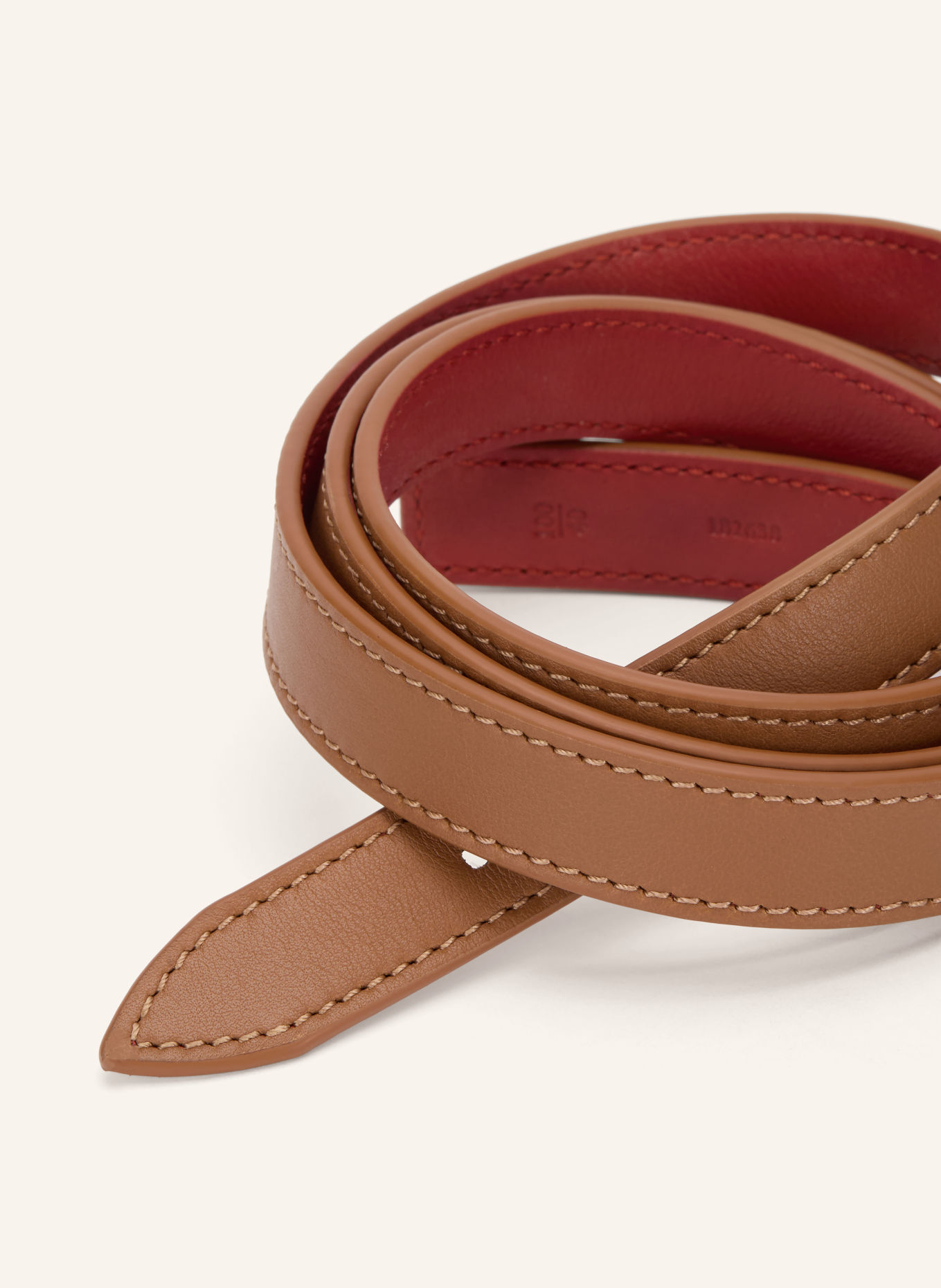 LOEWE Ledergürtel zum Wenden: COGNAC / ROT