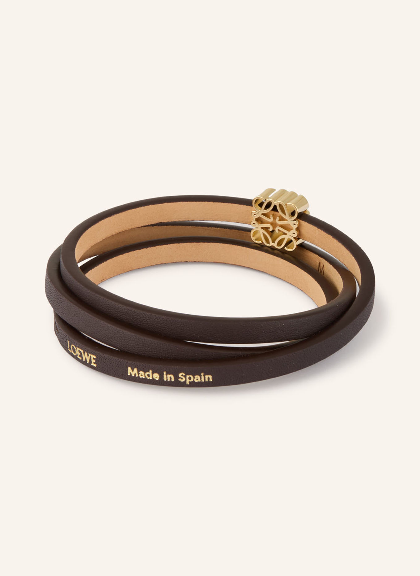 LOEWE Lederarmband: DUNKELBRAUN / GOLD