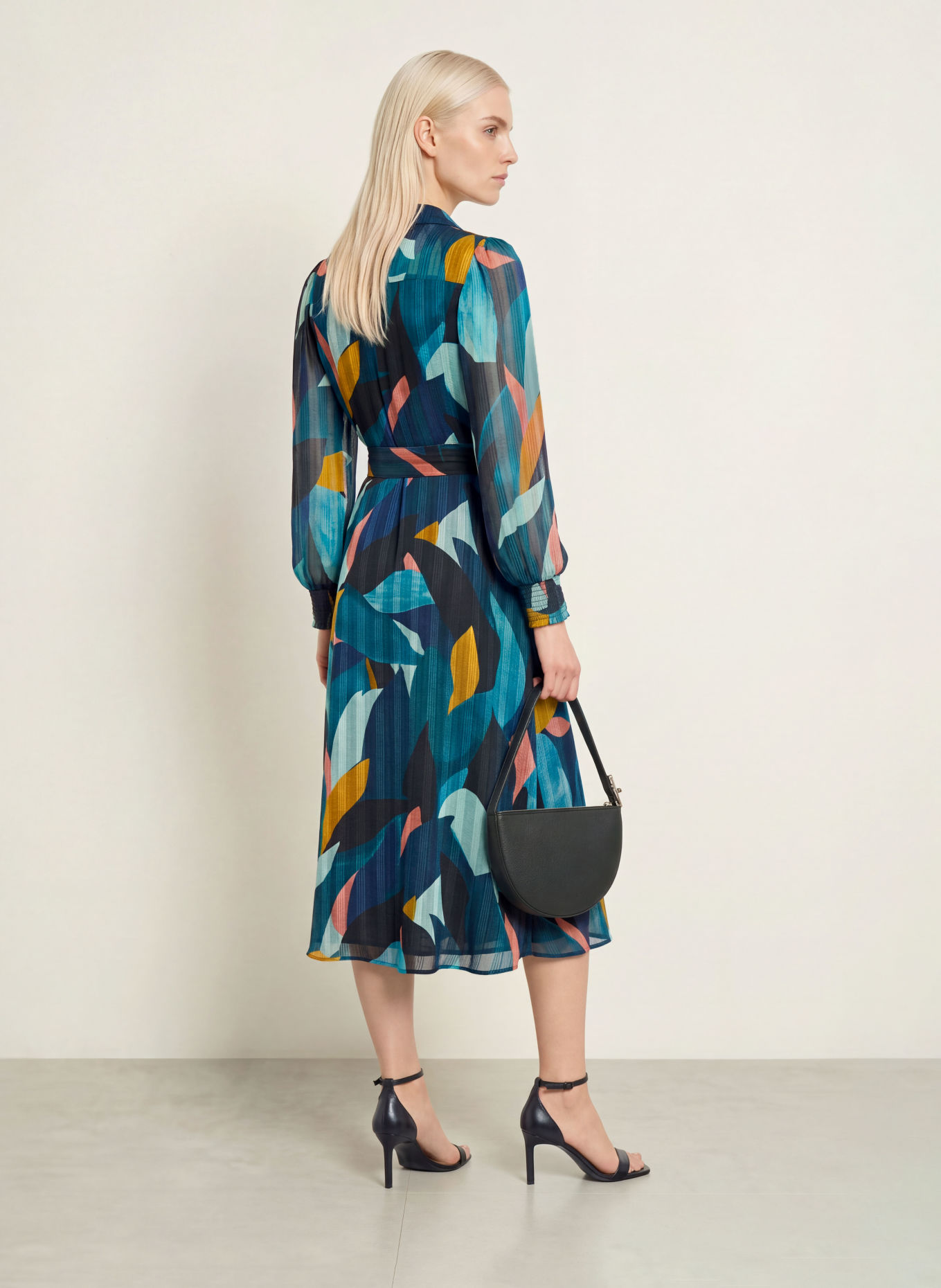 Phase Eight CATALINA Dress: DARK BLUE / MINT / TEAL