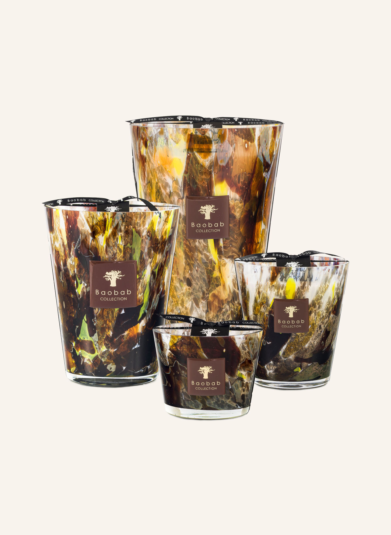 Baobab COLLECTION Vonná svíčka HALONA YELLOW WORLD: HNĚDÁ / TMAVĚ HNĚDÁ / ŽLUTÁ