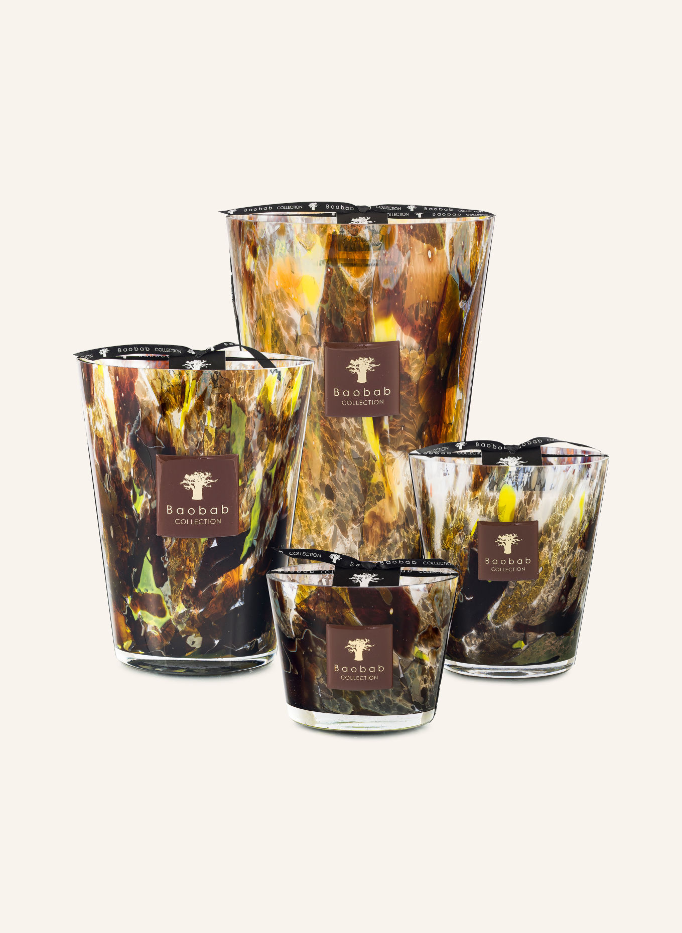 Baobab COLLECTION Duftkerze HALONA YELLOW WORLD: BRAUN / DUNKELBRAUN / GELB