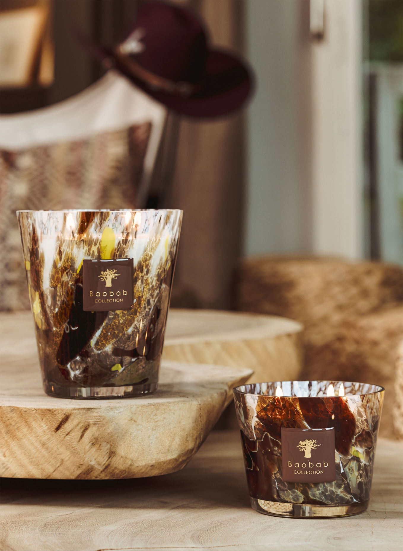 Baobab COLLECTION Duftkerze HALONA YELLOW WORLD: BRAUN / DUNKELBRAUN / GELB
