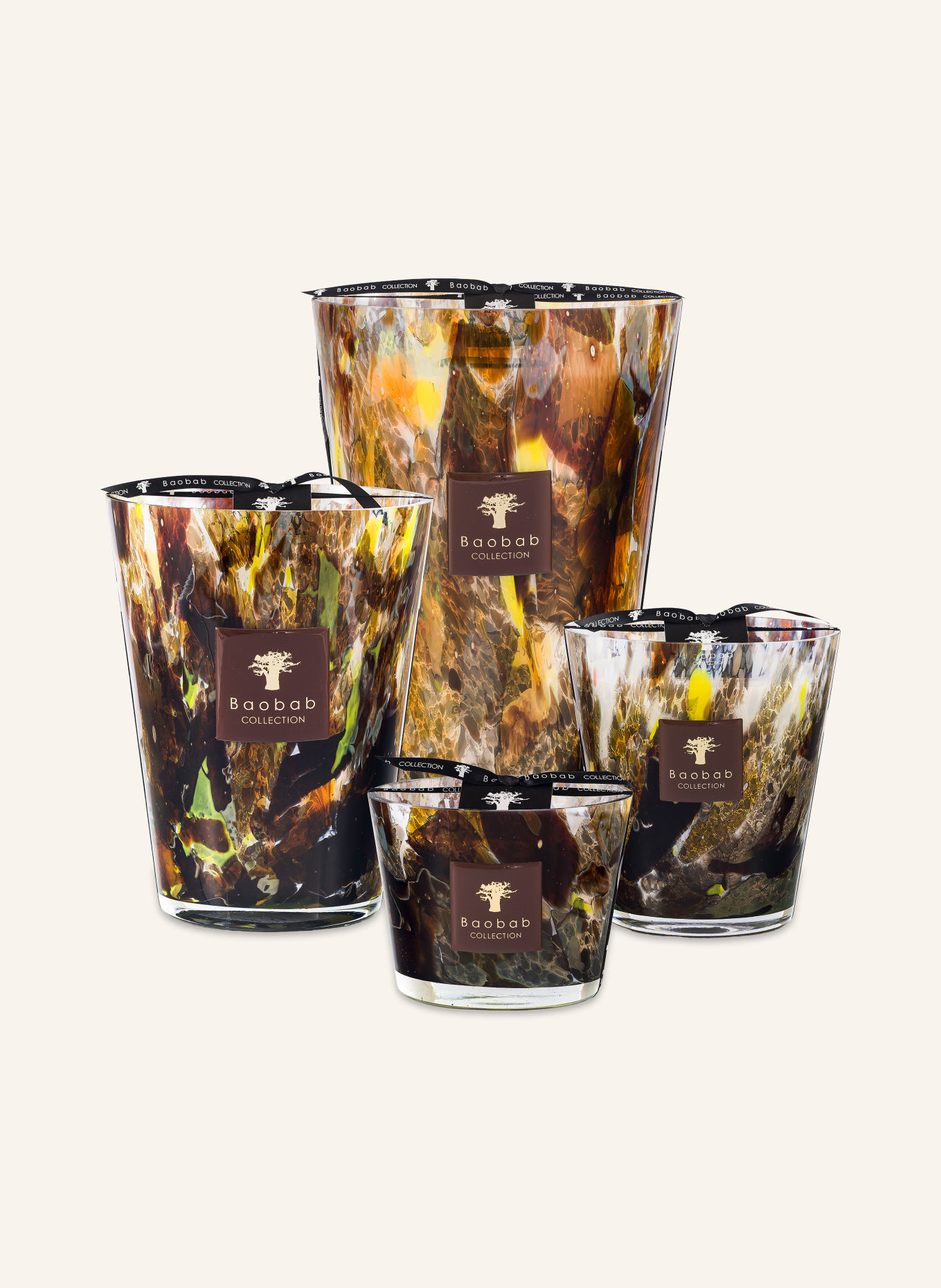 Baobab COLLECTION Duftkerze HALONA YELLOW WORLD: BRAUN / DUNKELBRAUN / GELB