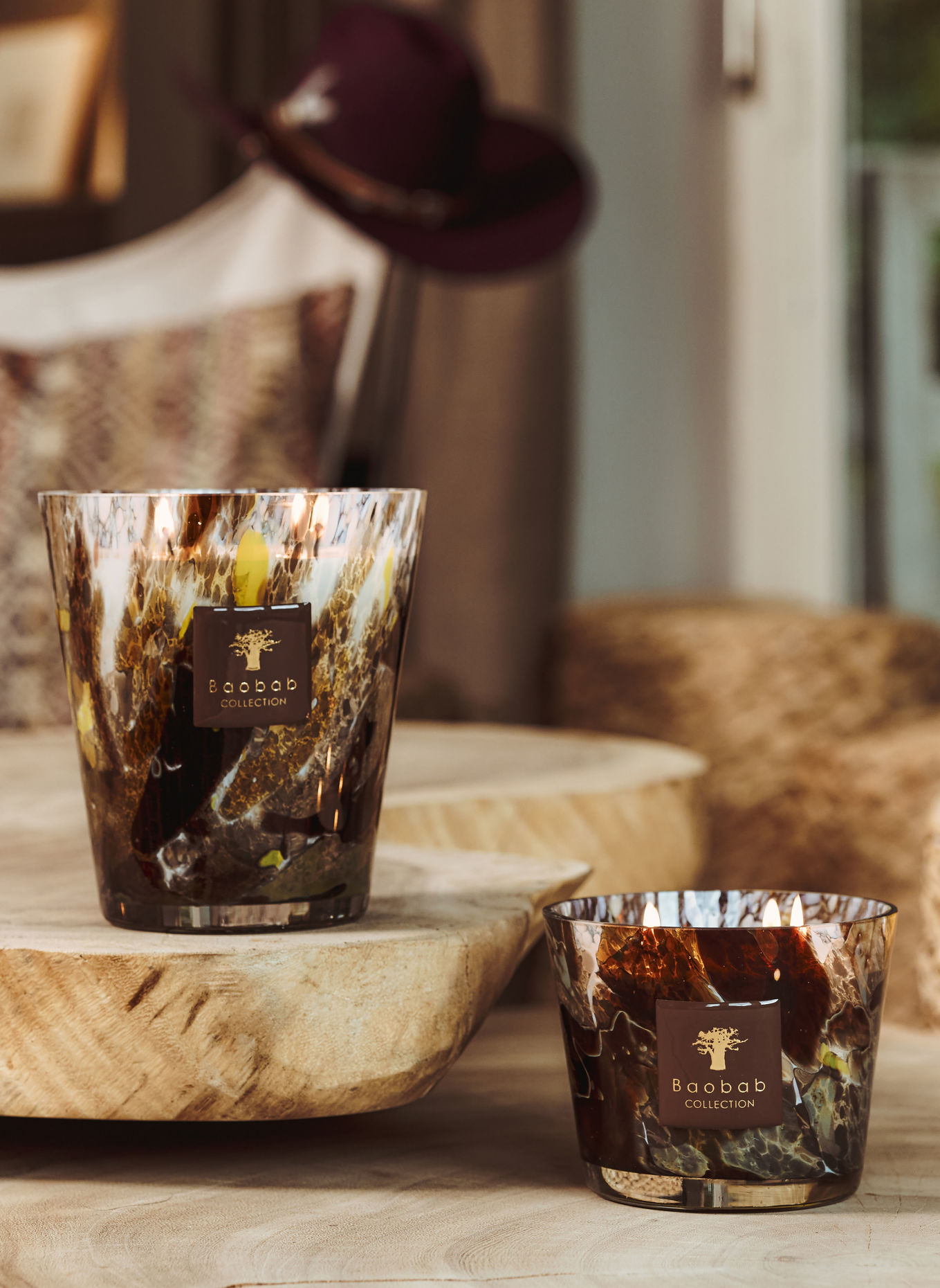 Baobab COLLECTION Duftkerze HALONA YELLOW WORLD: BRAUN / DUNKELBRAUN / GELB