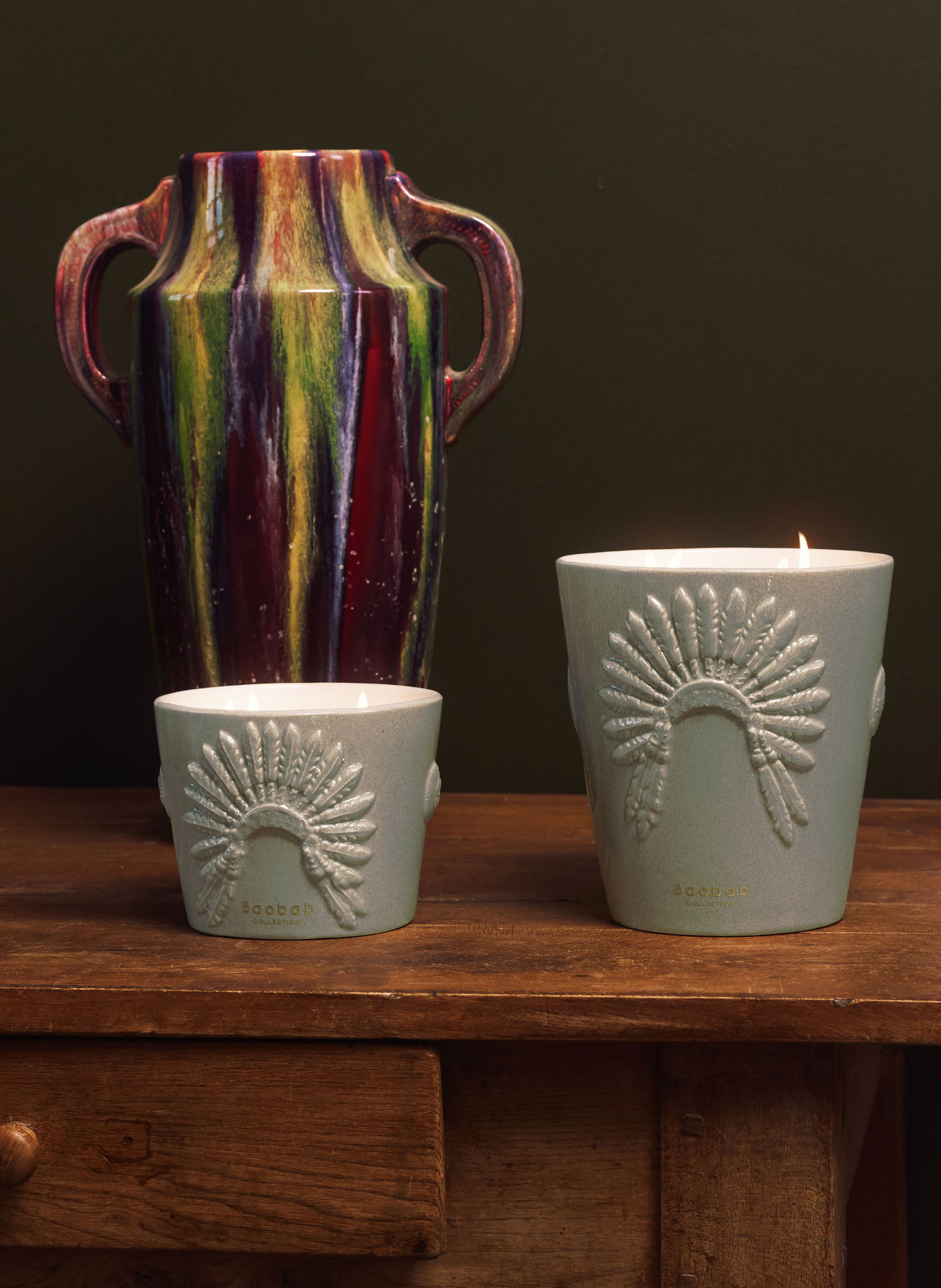Baobab COLLECTION Vonná svíčka EAGLE'S PRIDE CRAZY HORSE: ŠEDÁ