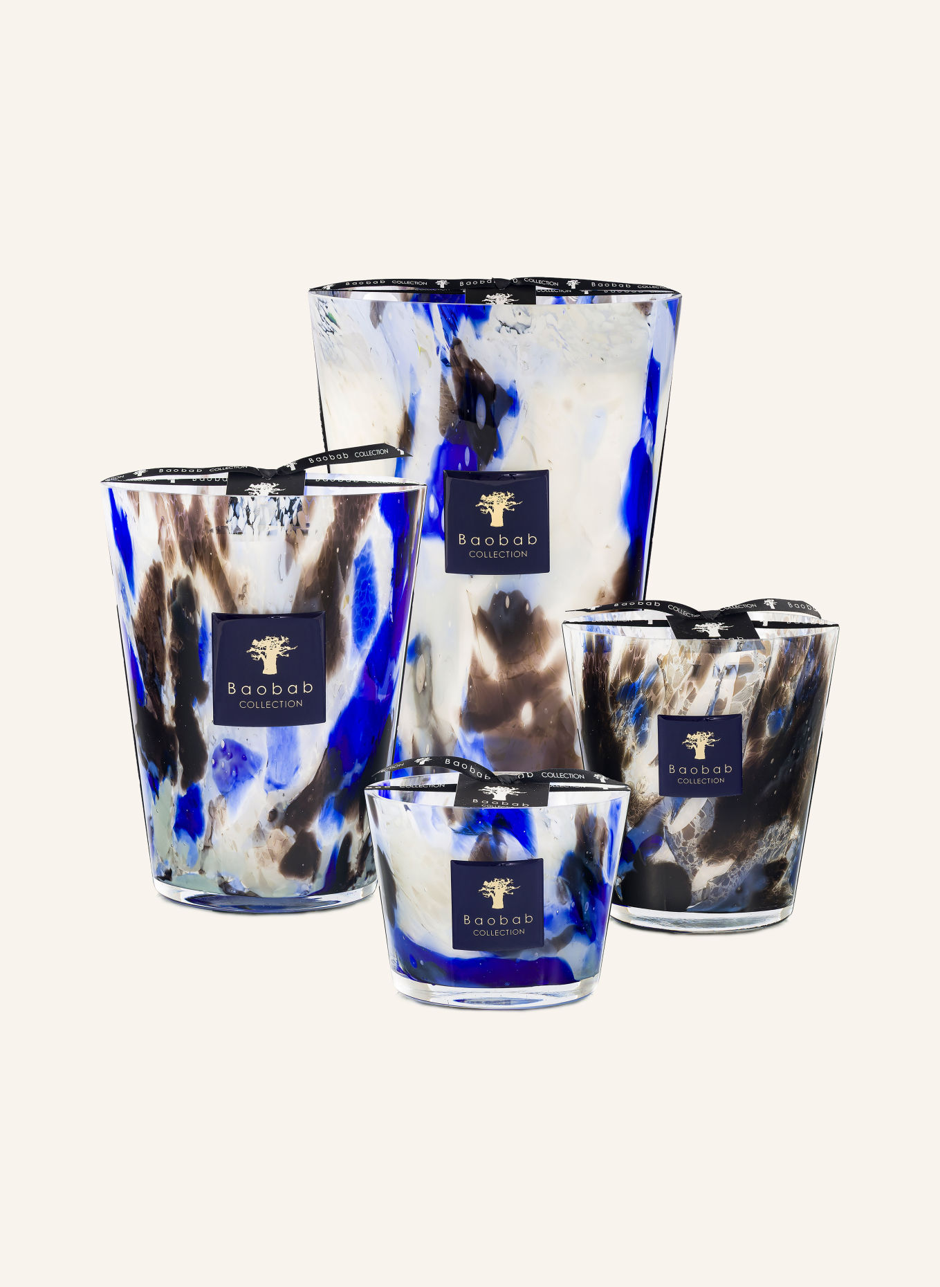 Baobab COLLECTION Duftkerze HALONA BLUE WORLD: WEISS / DUNKELBRAUN / BLAU