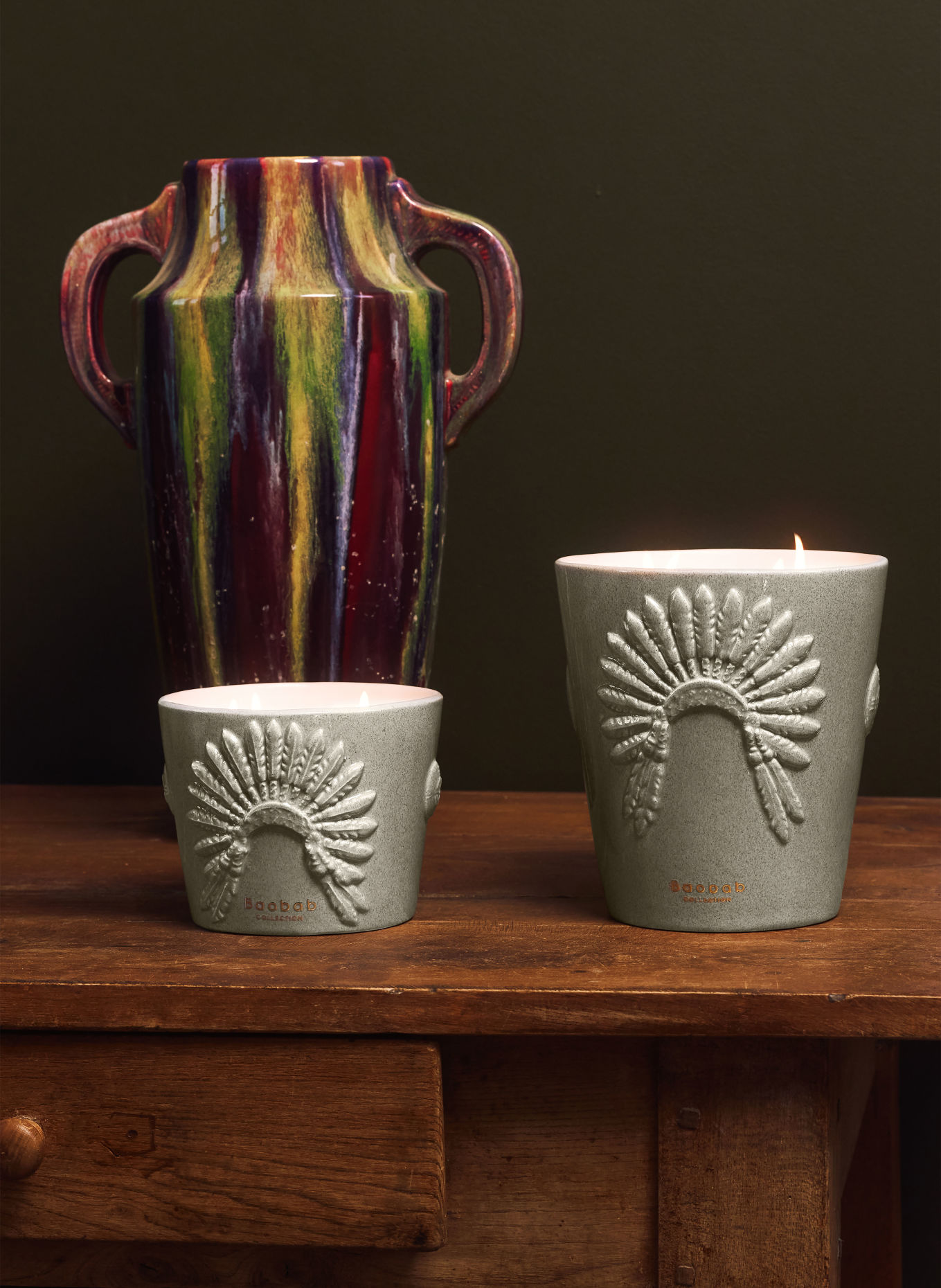 Baobab COLLECTION Vonná svíčka EAGLE'S PRIDE CRAZY HORSE: ŠEDÁ