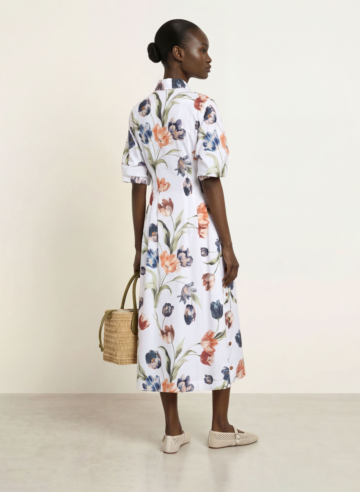 MARYAN MEHLHORN Beach dress: WHITE / DARK ORANGE / GREEN