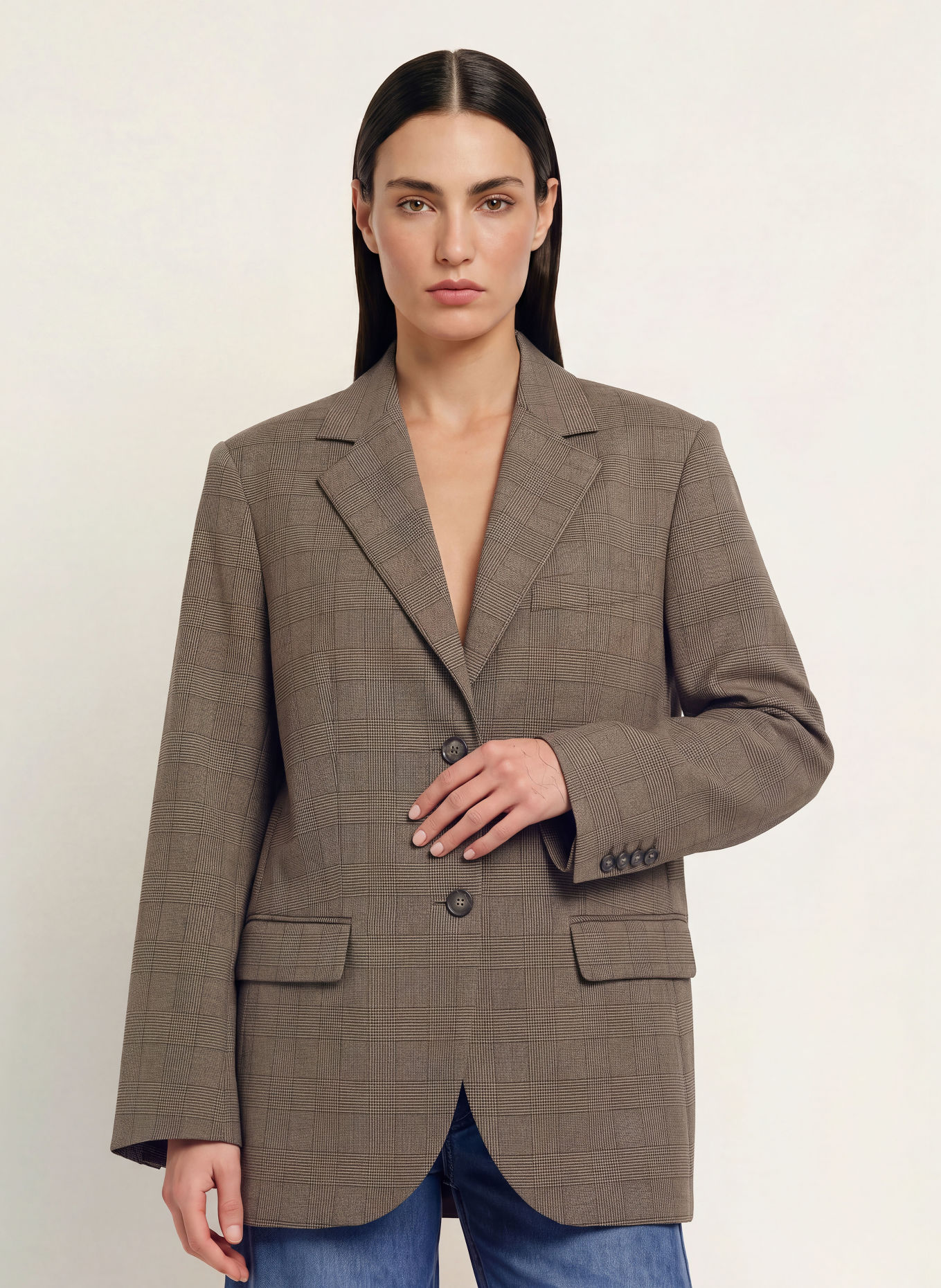 ARKET Blazer BEA: BRUN / MÖRKBRUN / BLÅ