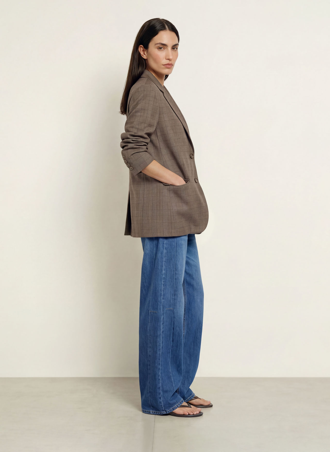 ARKET Blazer BEA: BRUN / MÖRKBRUN / BLÅ