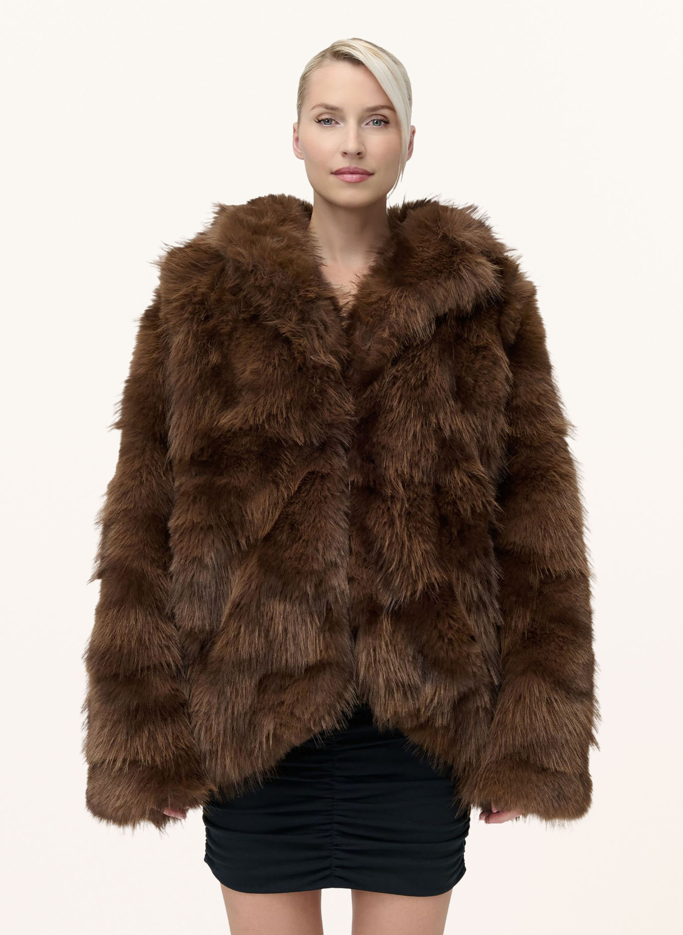 LeGer Studio DION Faux Fur Jacket: BROWN