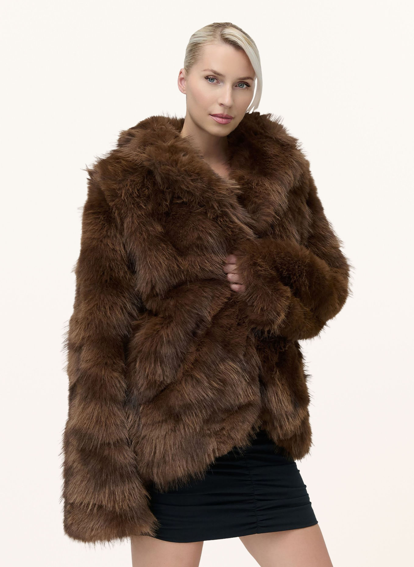 LeGer Studio DION Faux Fur Jacket: BROWN
